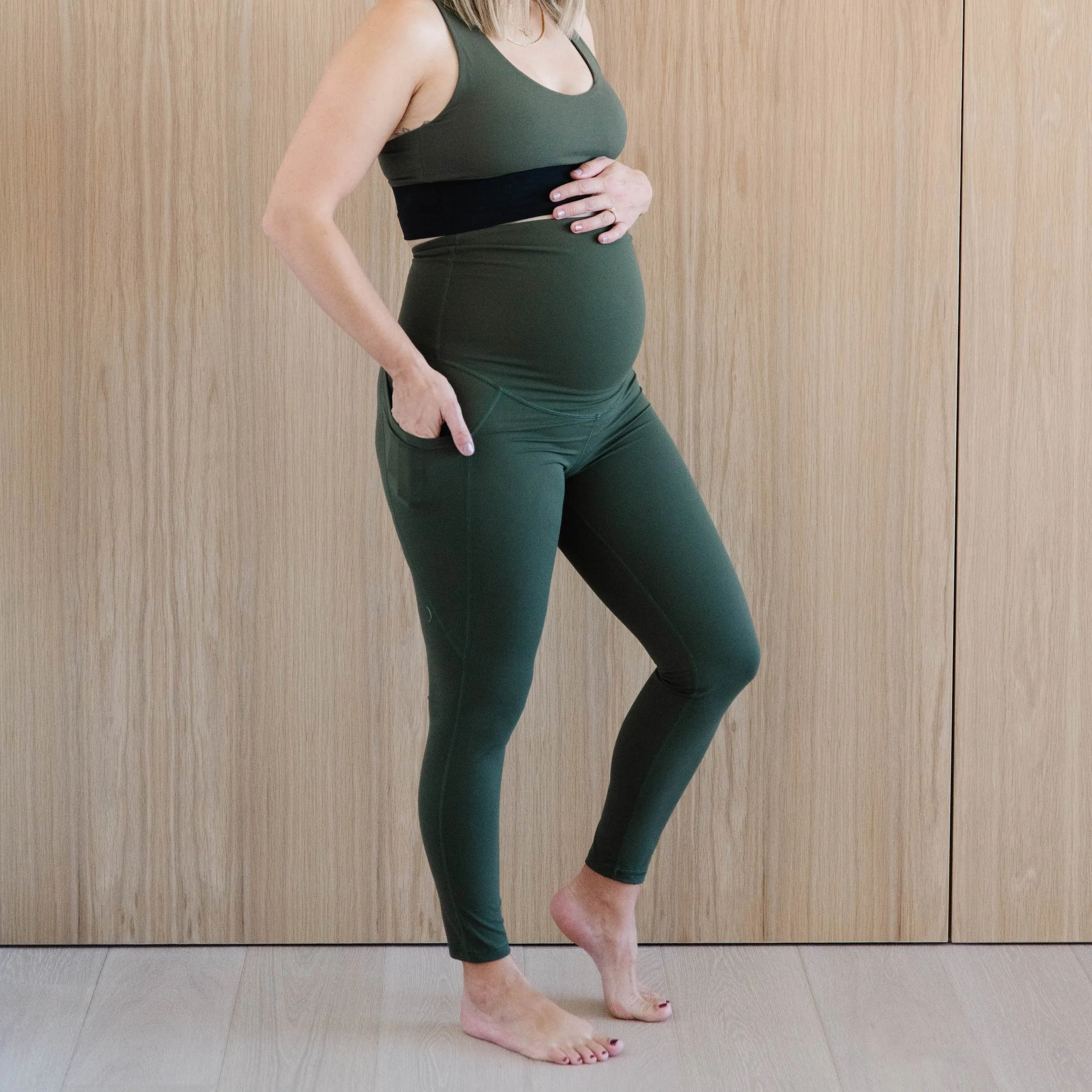Maternity Leggings - Olive | MT LUXE sold by Maven Thread product image thumbnail 2