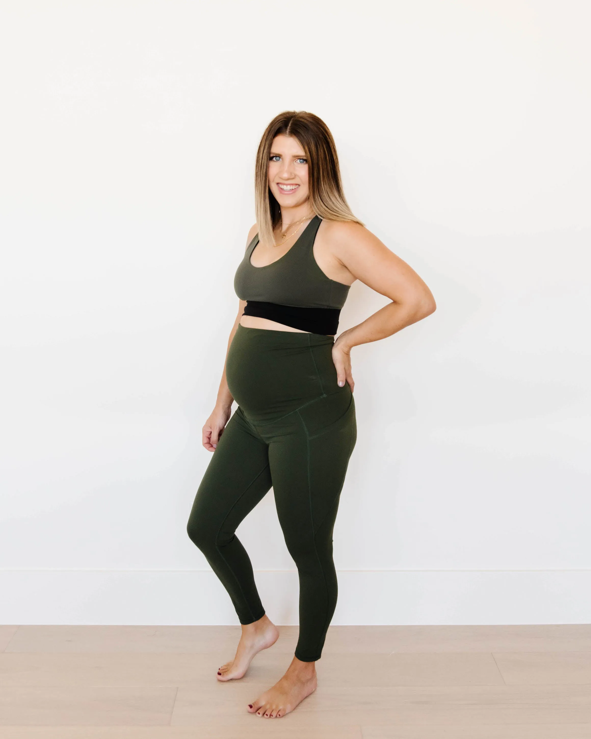 Maternity Leggings - Olive | MT LUXE sold by Maven Thread product image thumbnail 5