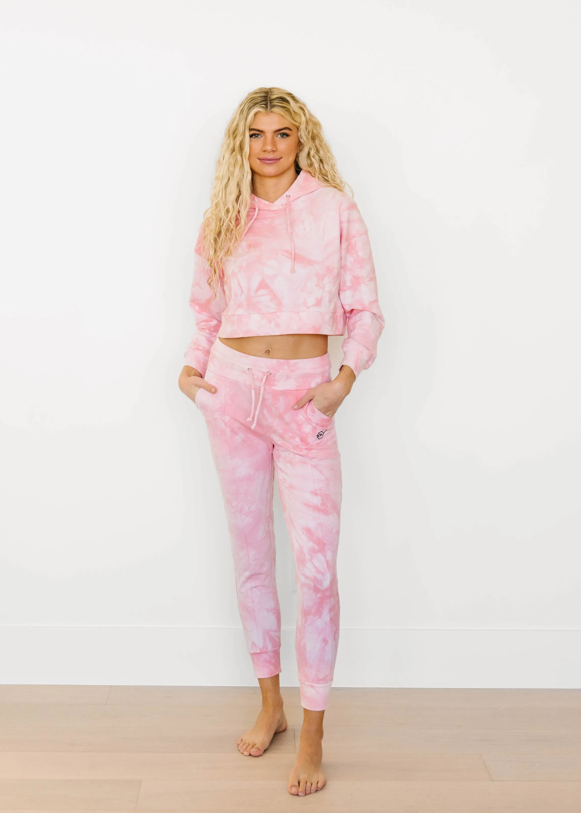 Crop Hoodie - Pink Tie Dye sold by Maven Thread product image thumbnail 4