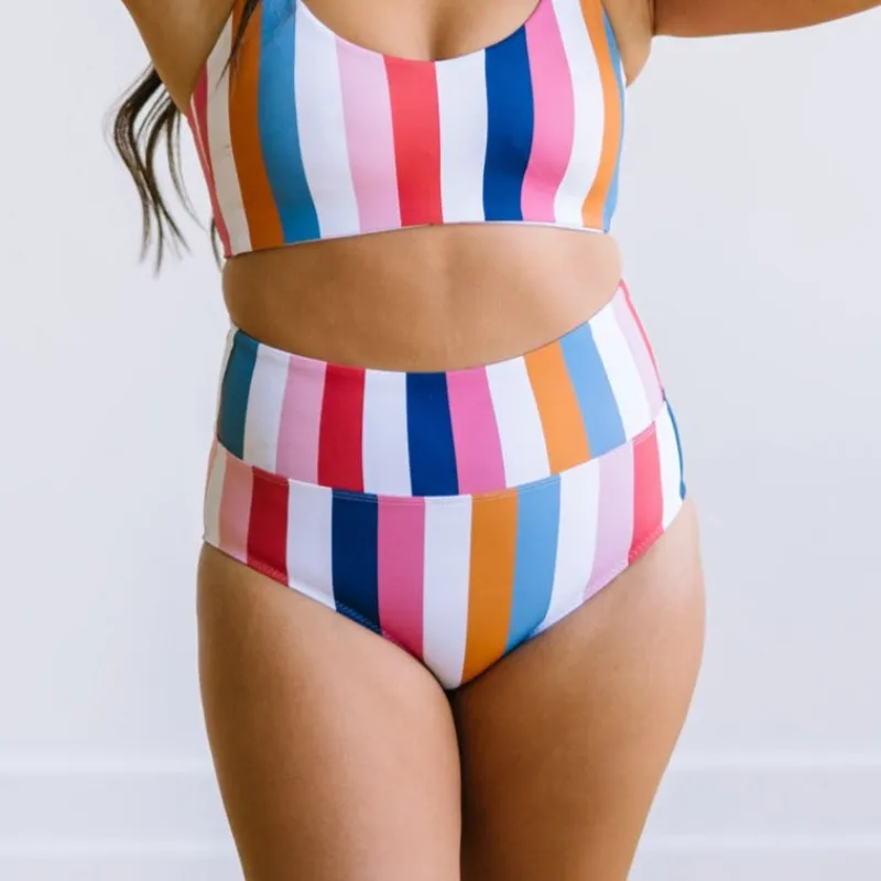 High Rise Bottoms - Retro Stripe sold by Maven Thread
