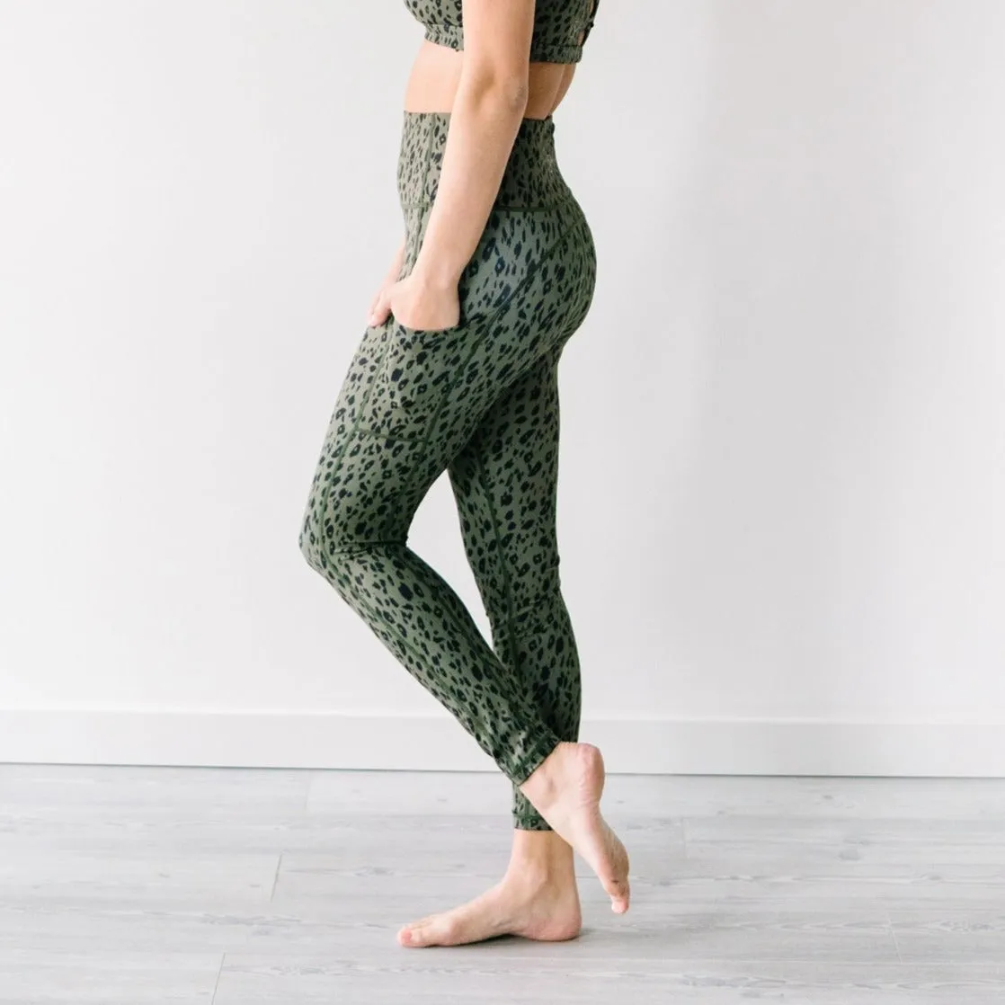 Inspire Leggings - Green Leopard | MT SPORT sold by Maven Thread