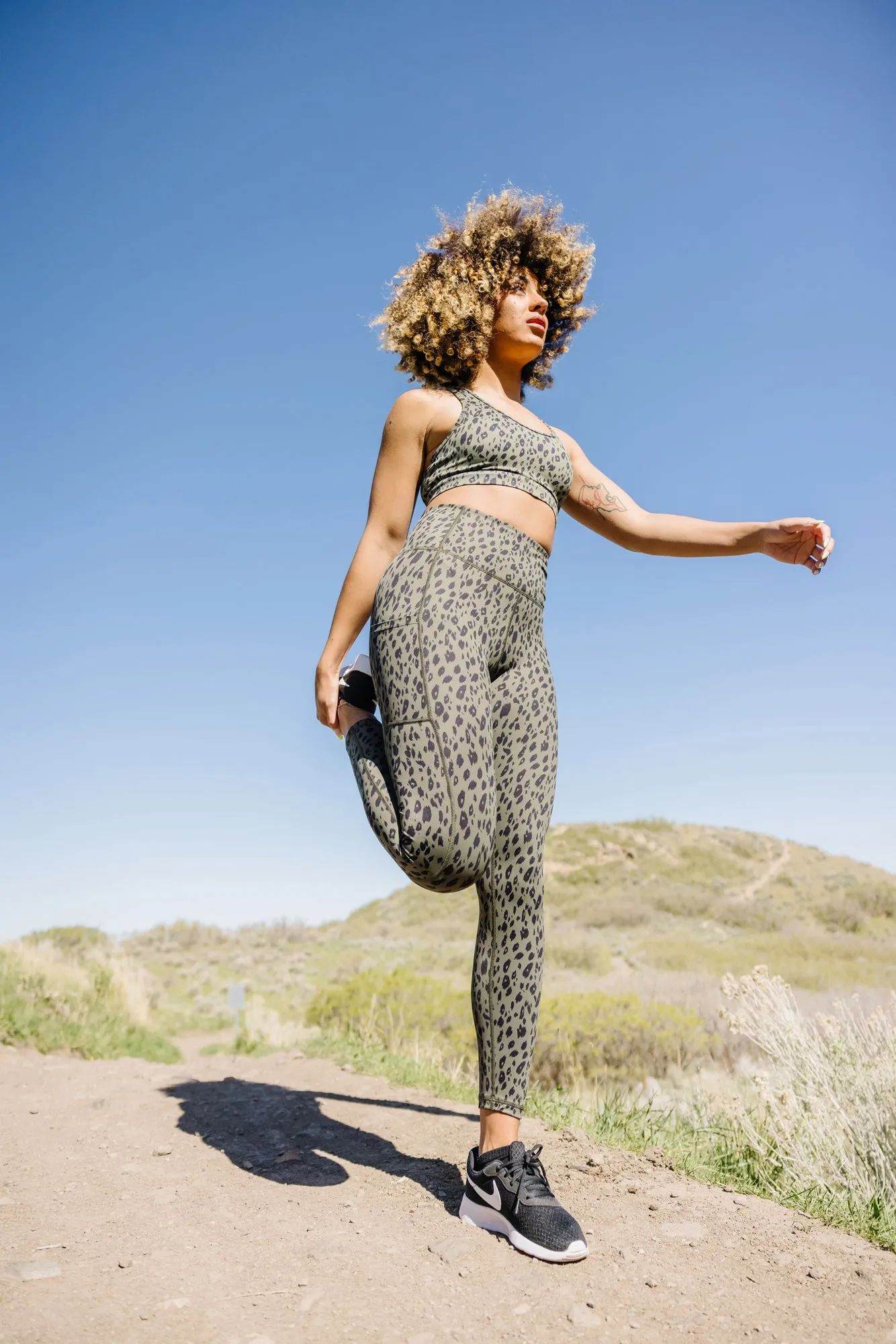 Inspire Leggings - Green Leopard | MT SPORT sold by Maven Thread product image thumbnail 3