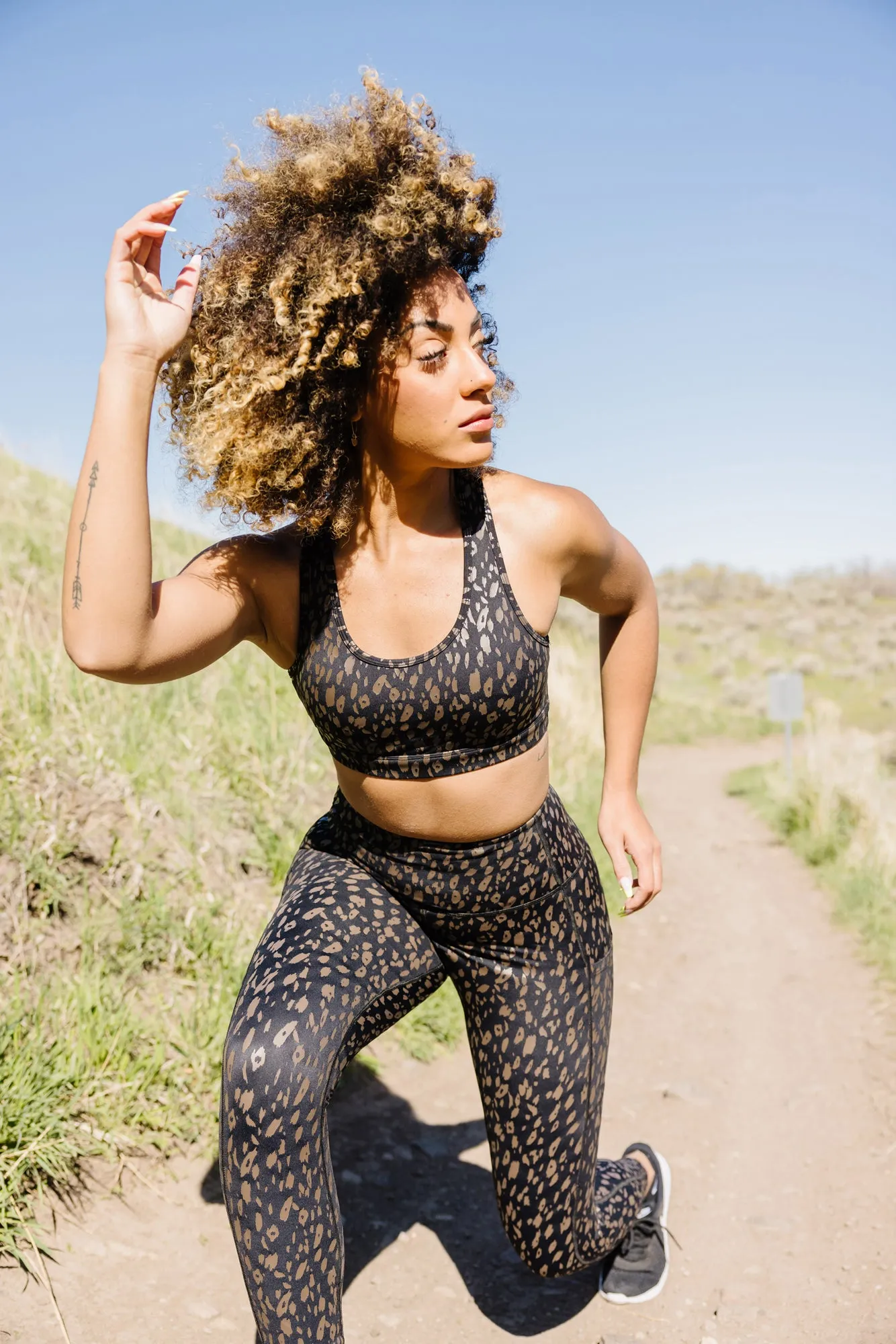Inspire Leggings - Black w/Brown Leopard | MT SPORT sold by Maven Thread product image thumbnail 3
