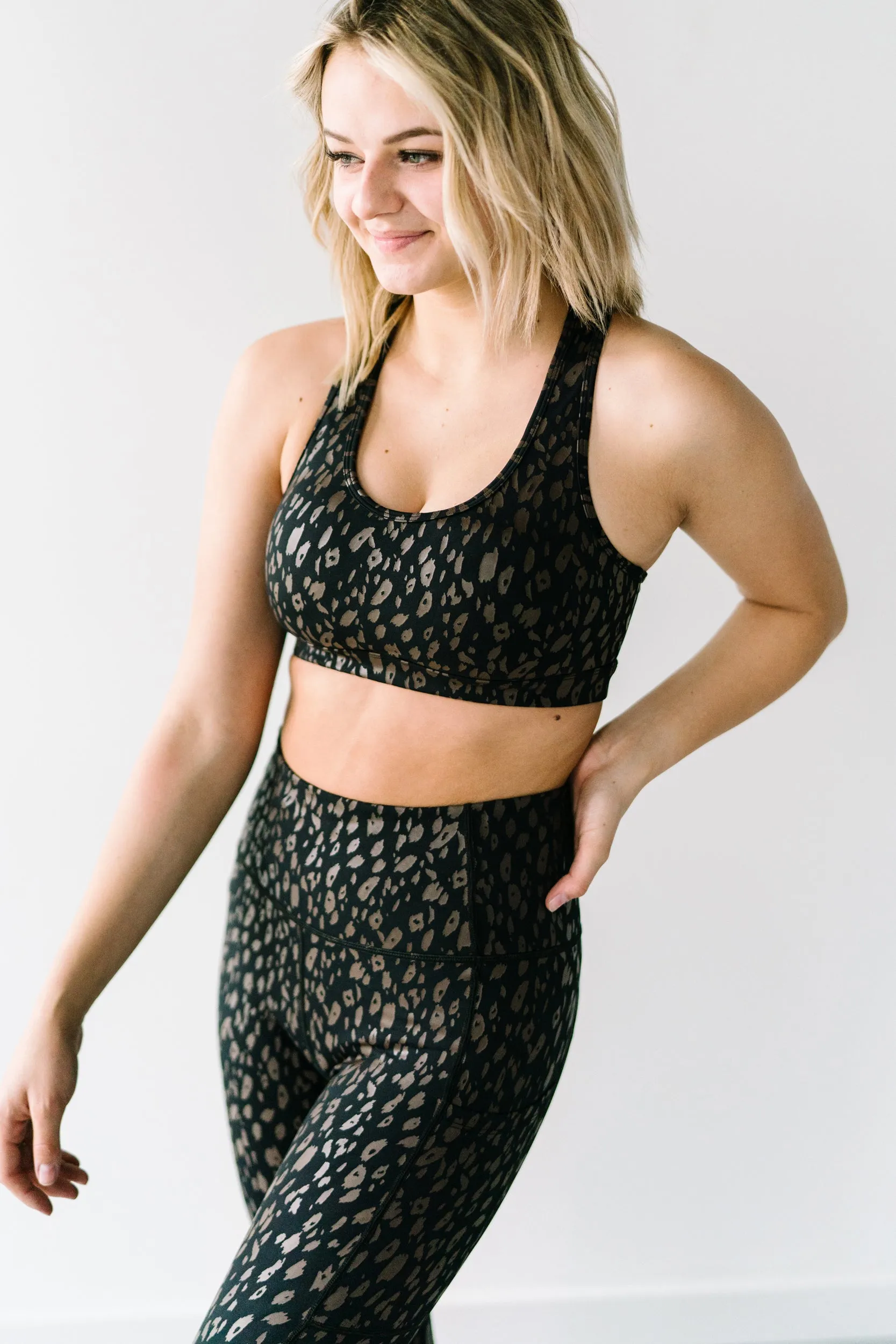 Courage Sports Bra - Black w/Brown Leopard | MT SPORT sold by Maven Thread product image thumbnail 2