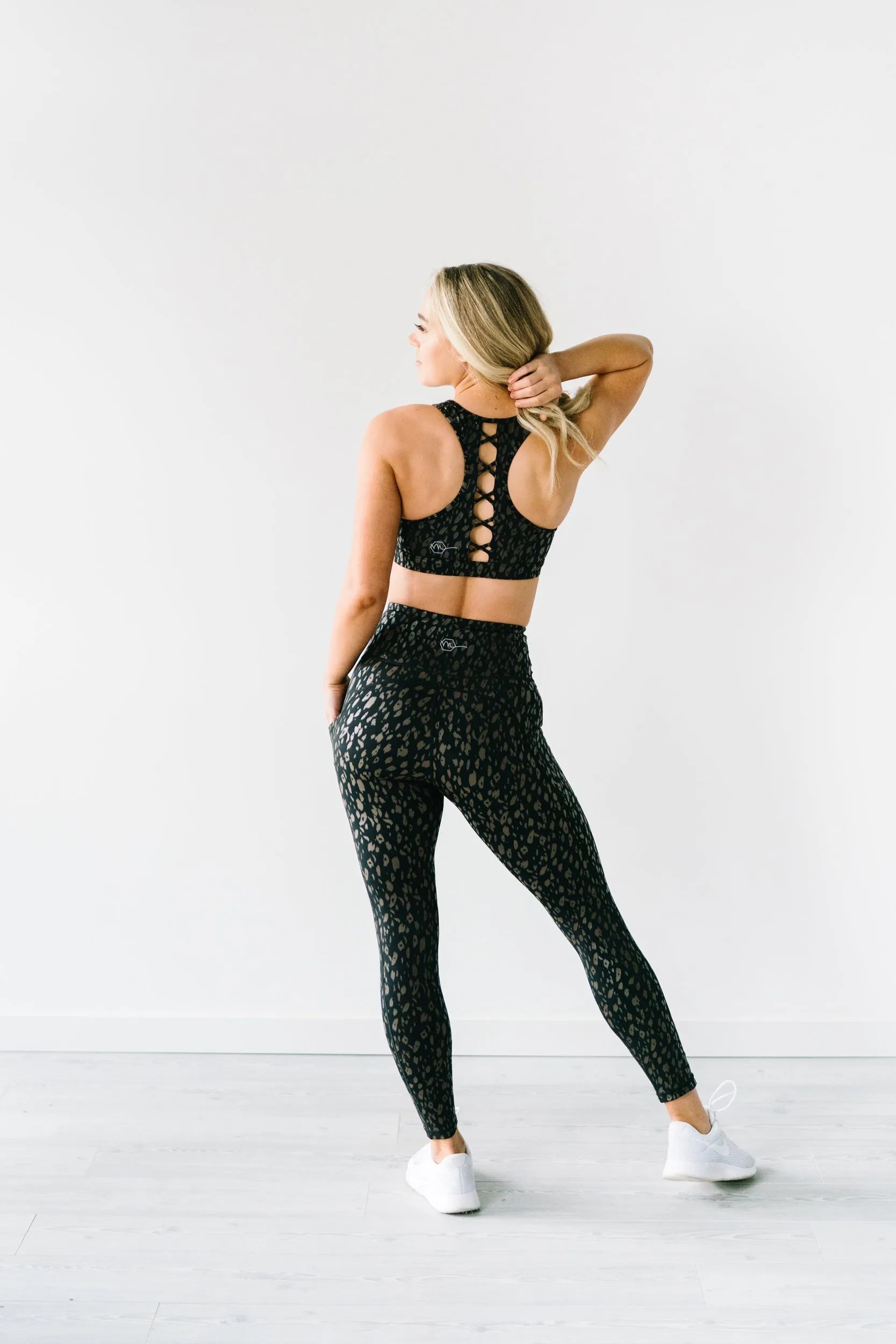 Courage Sports Bra - Black w/Brown Leopard | MT SPORT sold by Maven Thread product image thumbnail 3