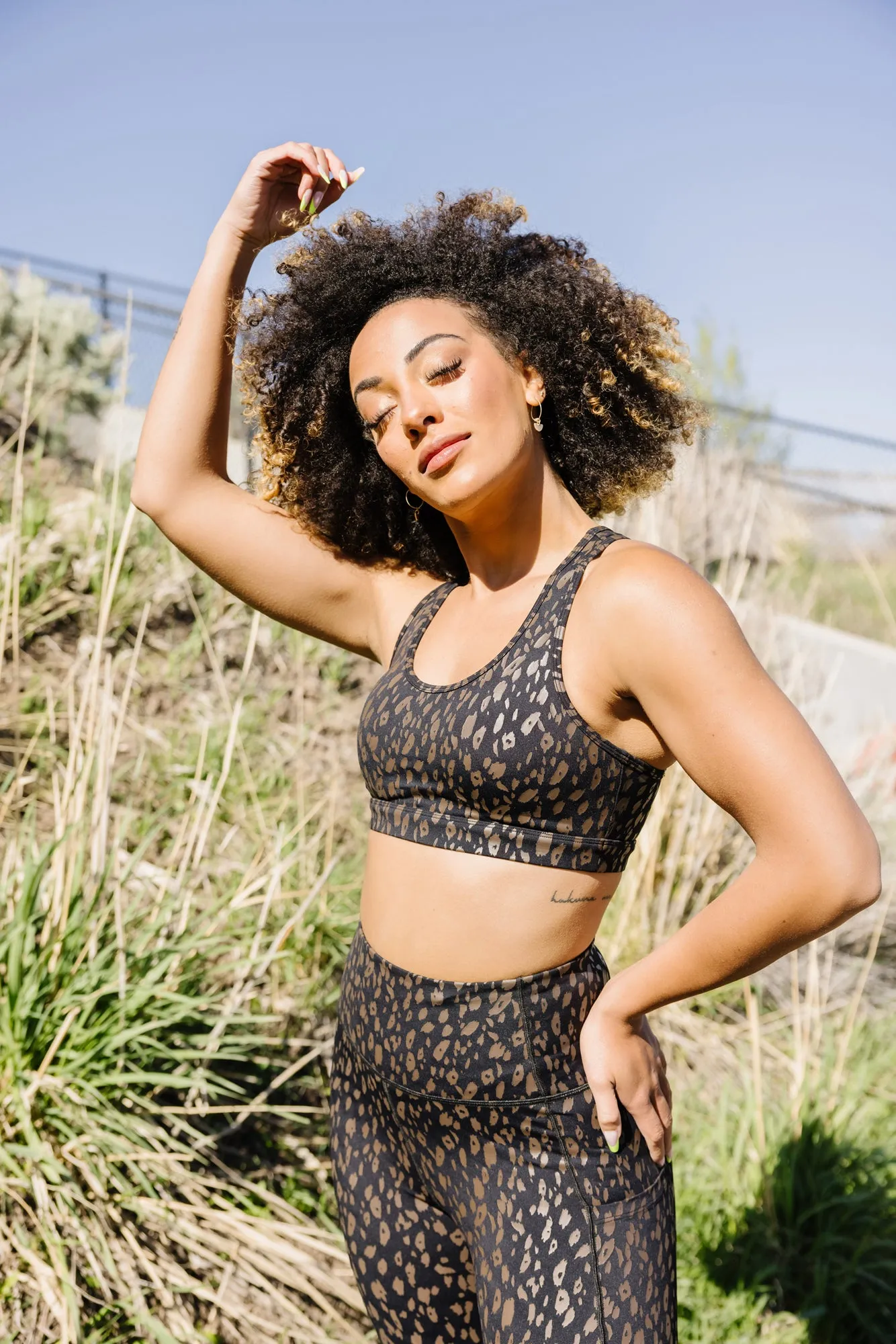 Courage Sports Bra - Black w/Brown Leopard | MT SPORT sold by Maven Thread product image thumbnail 5