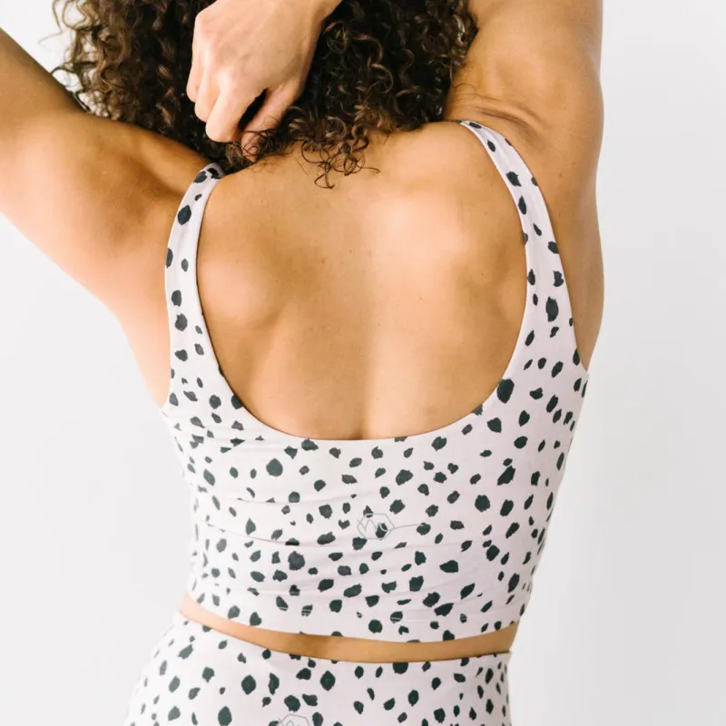 Crop Tank Sports Bra - Dalmatian | MT LUXE sold by Maven Thread