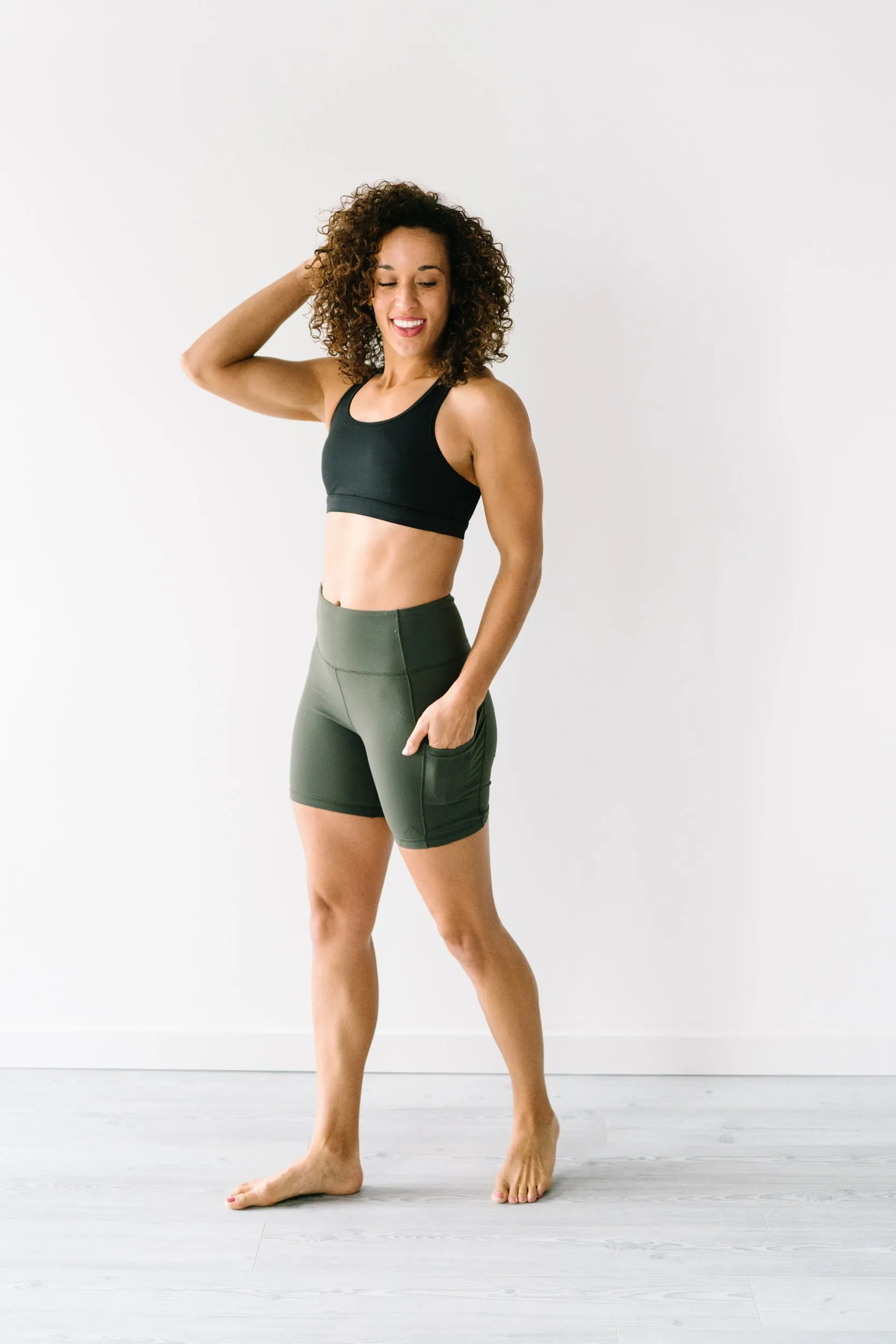 Biker Shorts - 8'' - Olive Green | MT LUXE sold by Maven Thread product image thumbnail 5