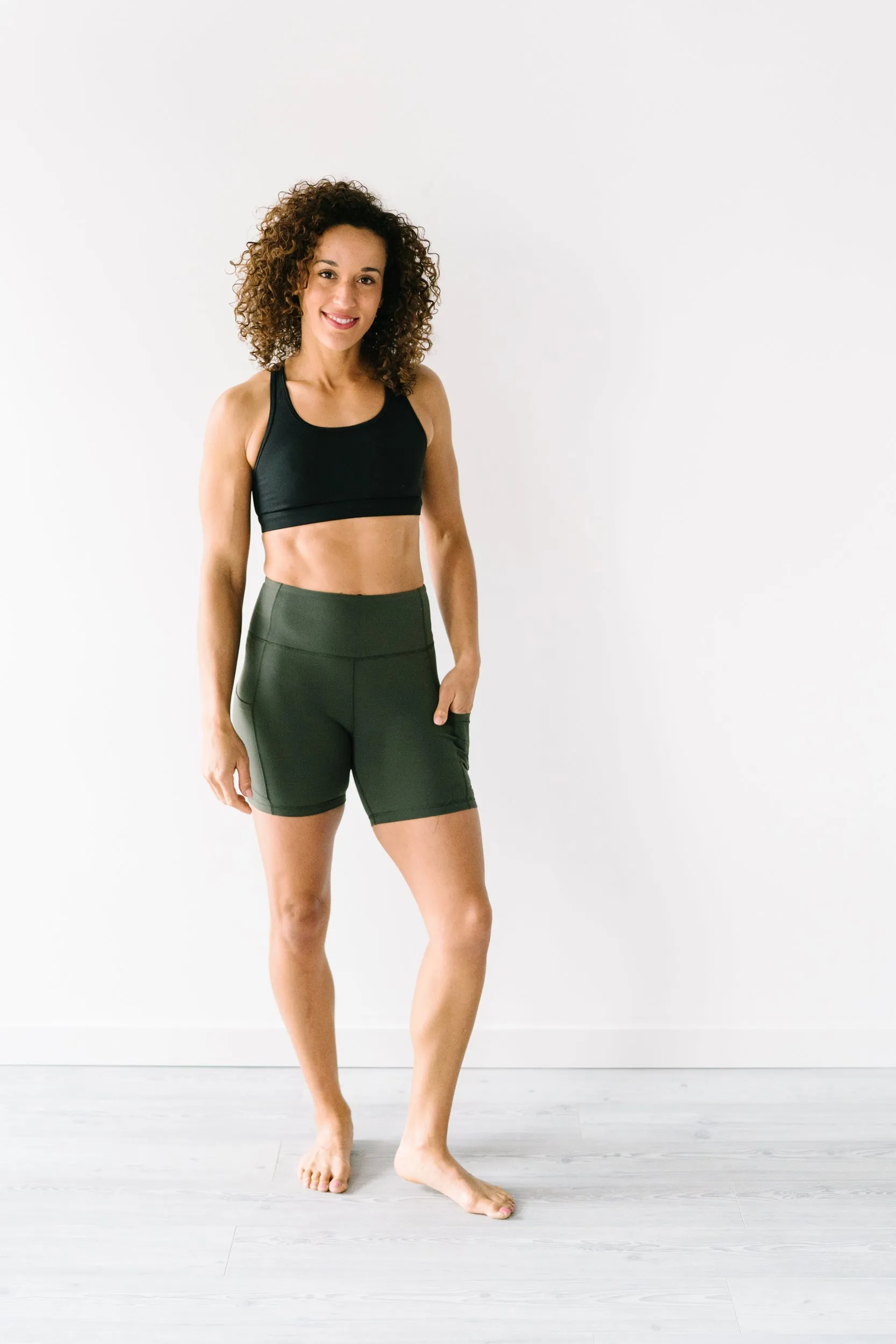 Biker Shorts - 8'' - Olive Green | MT LUXE sold by Maven Thread product image thumbnail 3