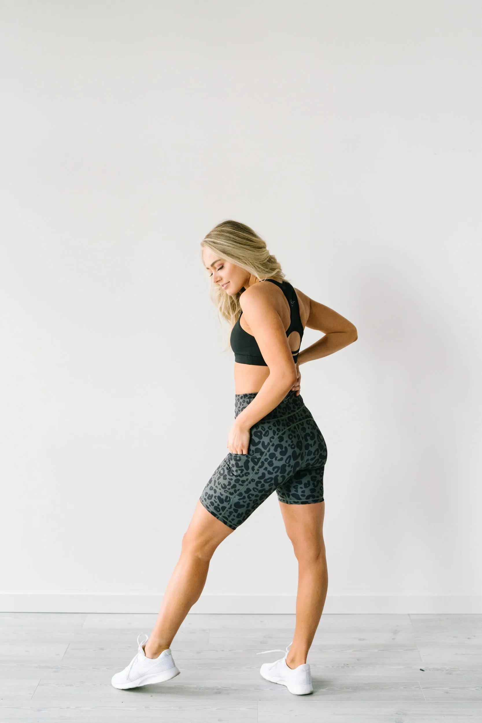 Biker Shorts - 8'' - Grey Leopard | MT SPORT sold by Maven Thread product image thumbnail 4