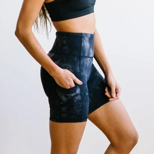 Biker Shorts - 6'' - Black Tie Dye | MT LUXE sold by Maven Thread