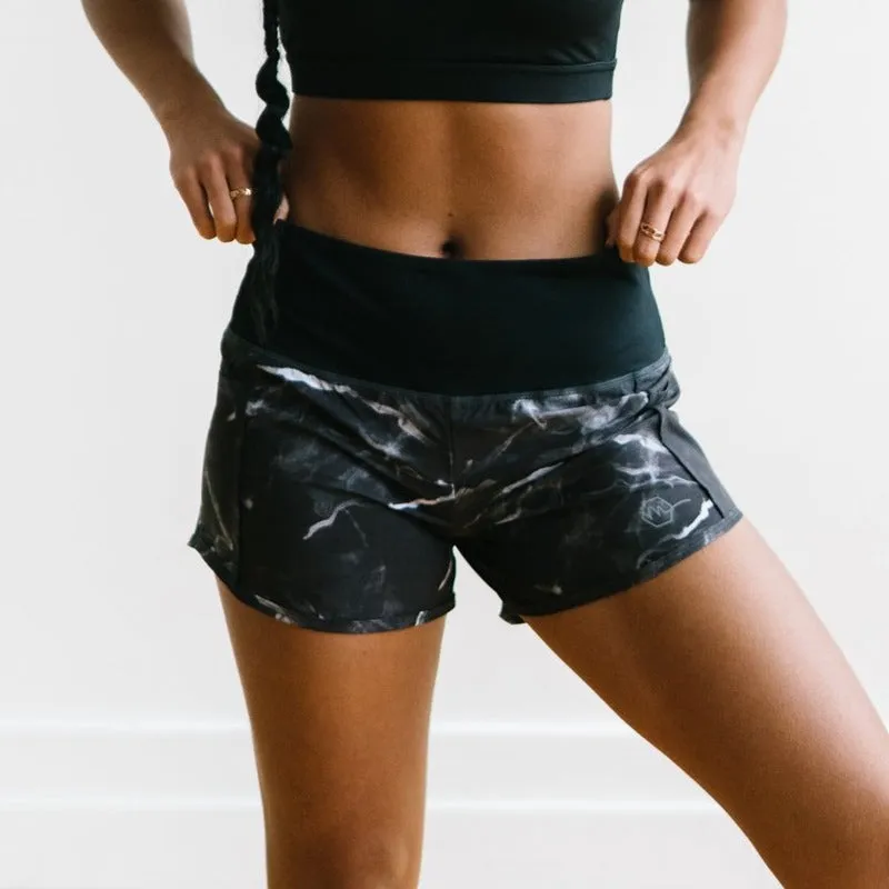 Elite Shorts - 3.5'' - Black Marble sold by Maven Thread