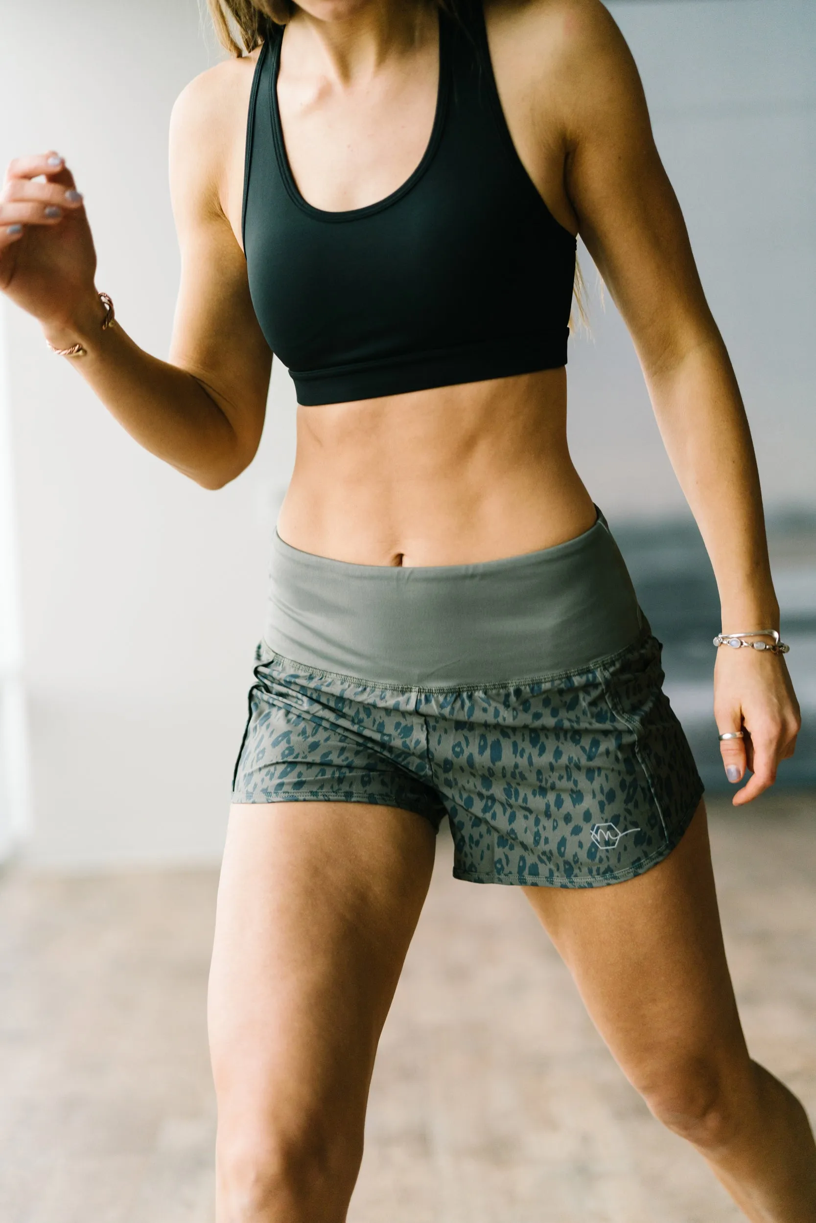 Elite Shorts - 3.5''- Green Leopard sold by Maven Thread product image thumbnail 3