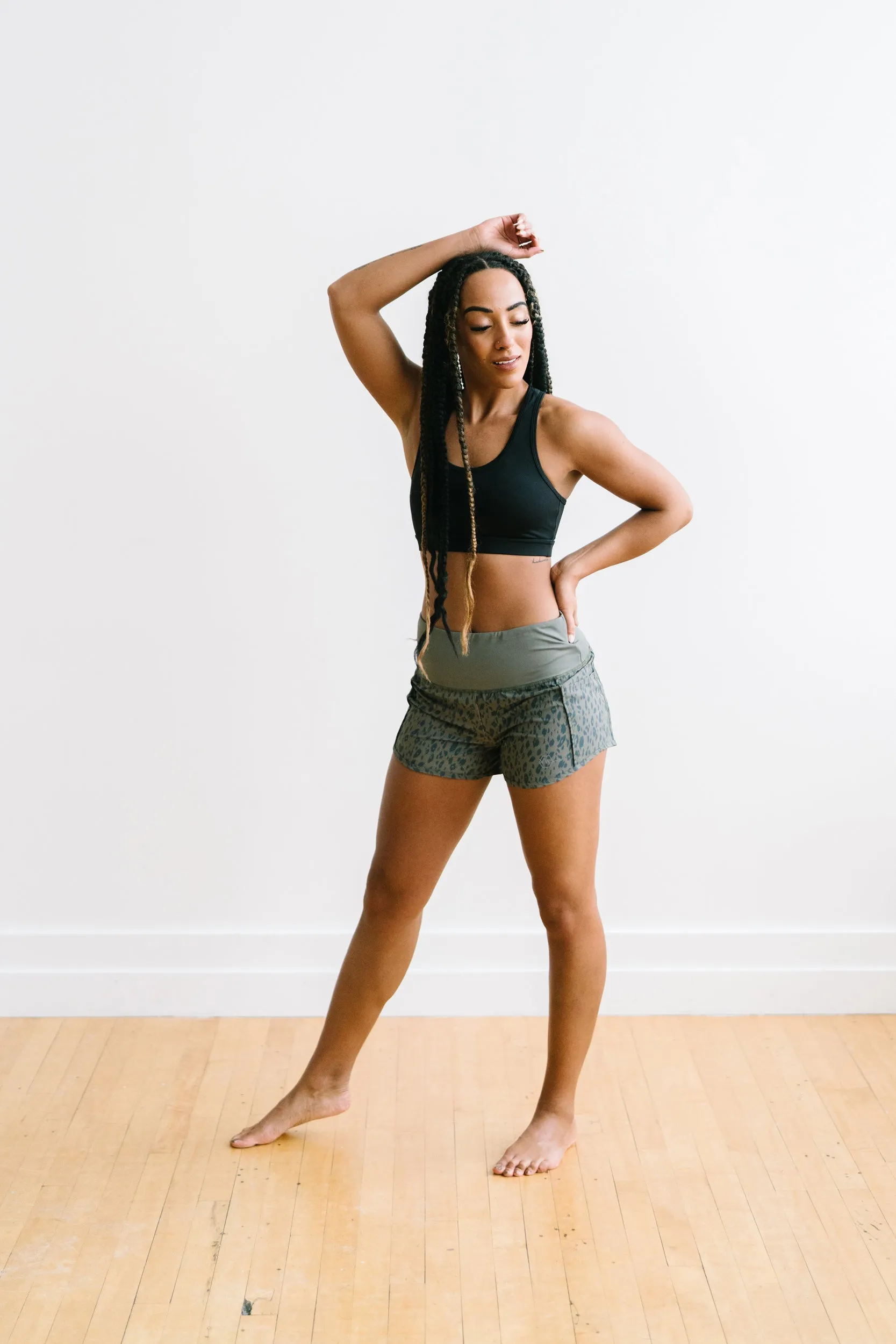 Elite Shorts - 3.5''- Green Leopard sold by Maven Thread product image thumbnail 5