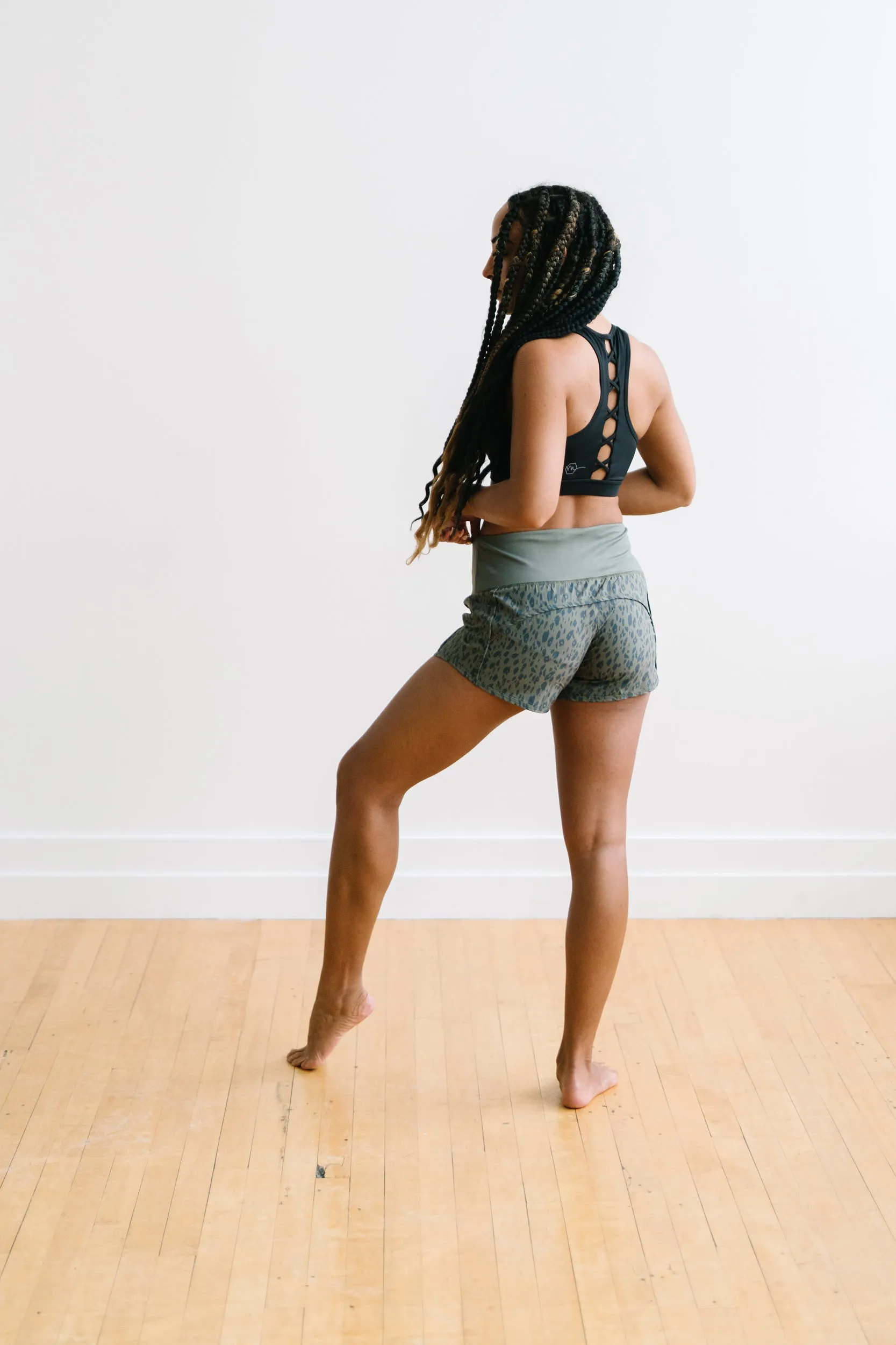 Elite Shorts - 3.5''- Green Leopard sold by Maven Thread product image thumbnail 2