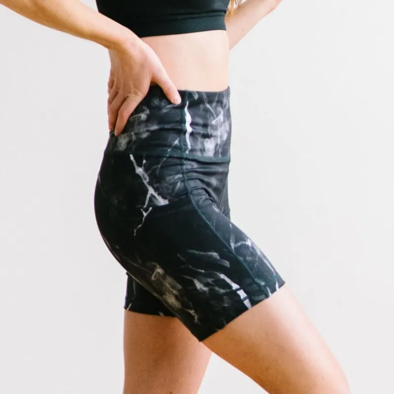 Biker Shorts - 6''- Black Marble | MT SPORT sold by Maven Thread