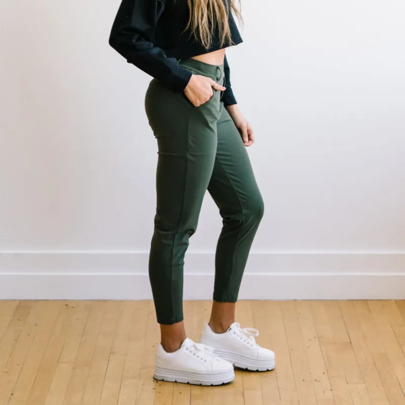 Work Hard Play Hard Trousers - Olive Green | MT LUXE sold by Maven Thread