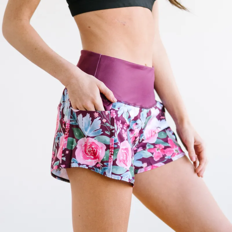 Elite Shorts - 3.5'' - Maroon Floral sold by Maven Thread