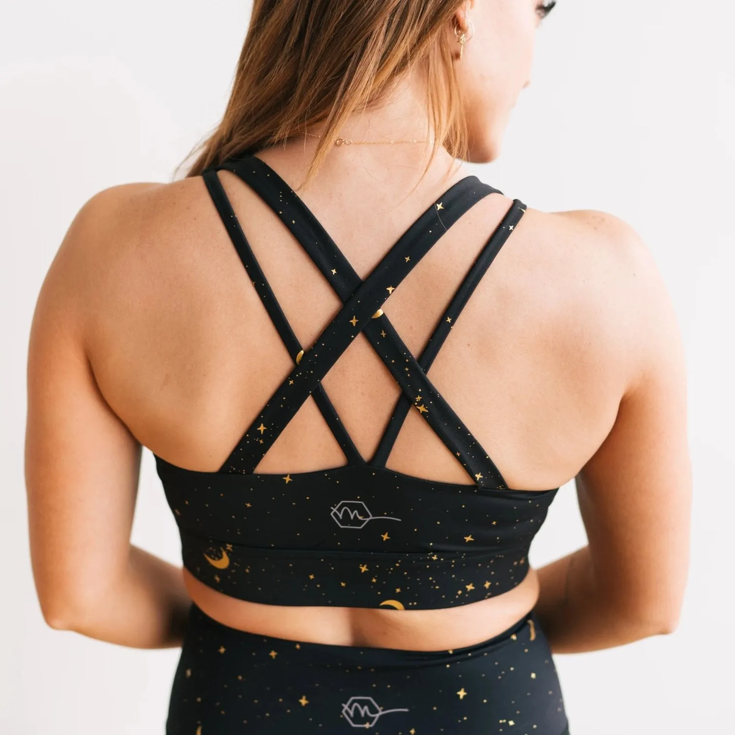 Criss Cross Sports Bra - Moons | MT SPORT sold by Maven Thread