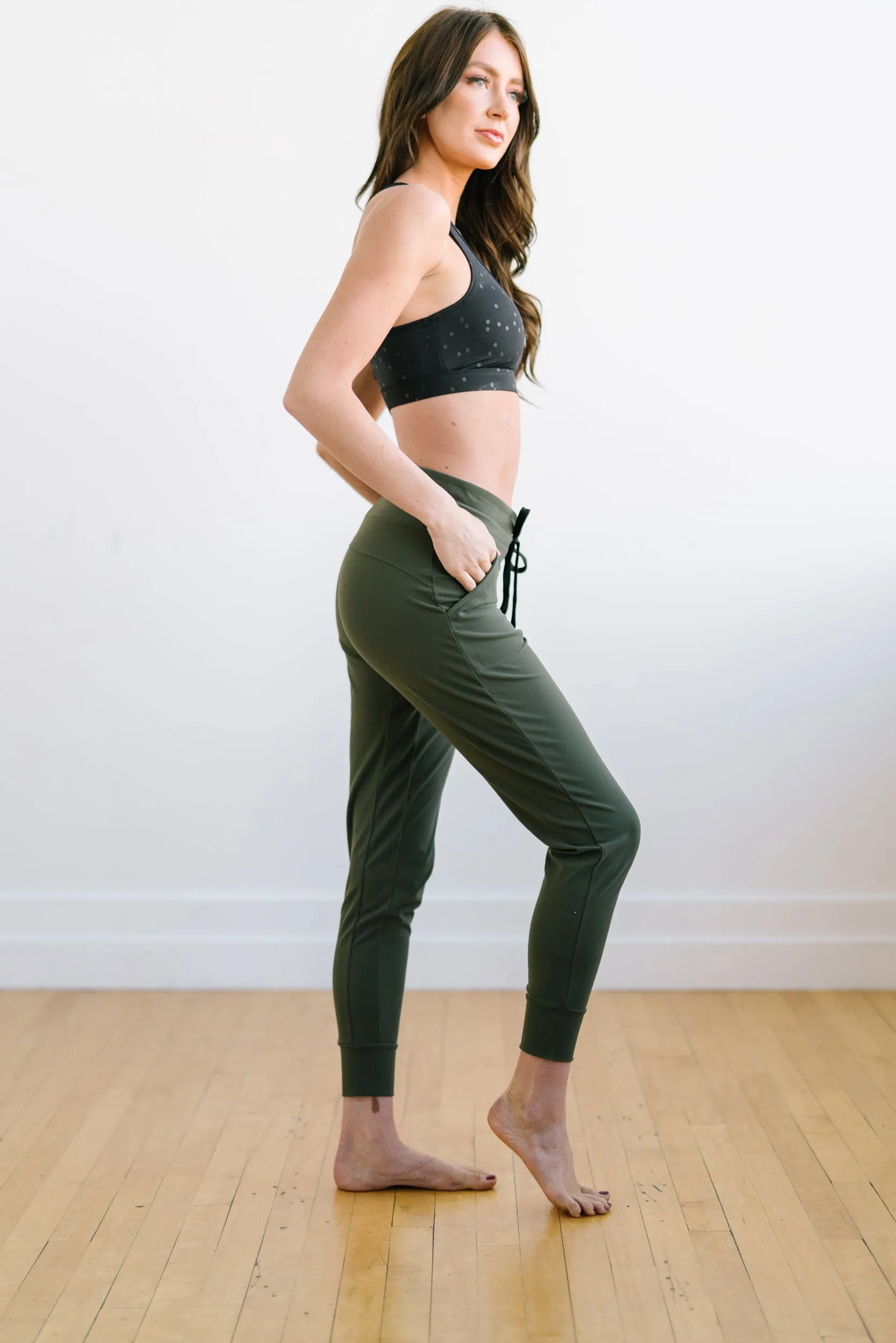 Warmup Joggers - Olive Green | MT LUXE sold by Maven Thread product image thumbnail 4