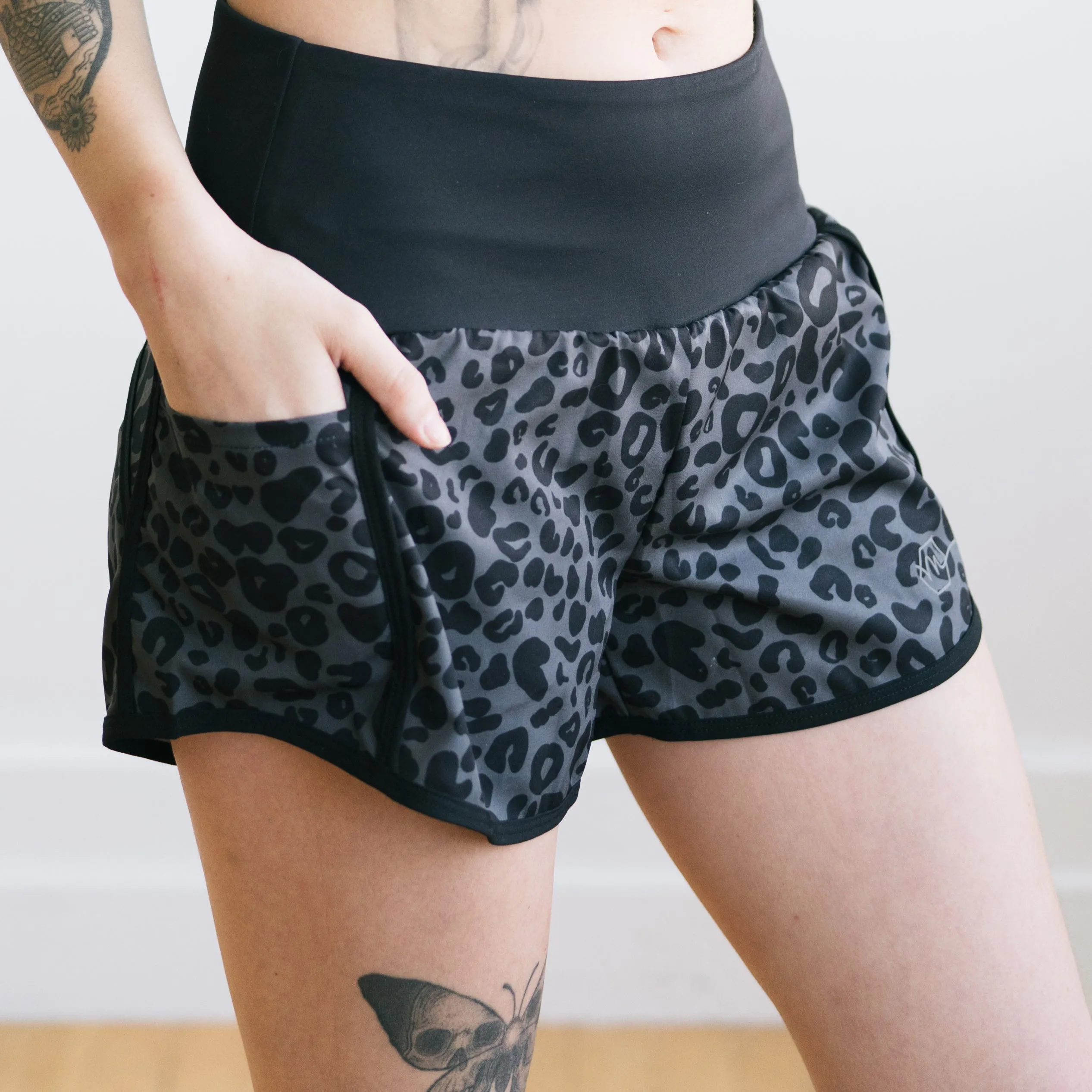 Elite Shorts - 3.5''- Grey Leopard sold by Maven Thread product image thumbnail 3