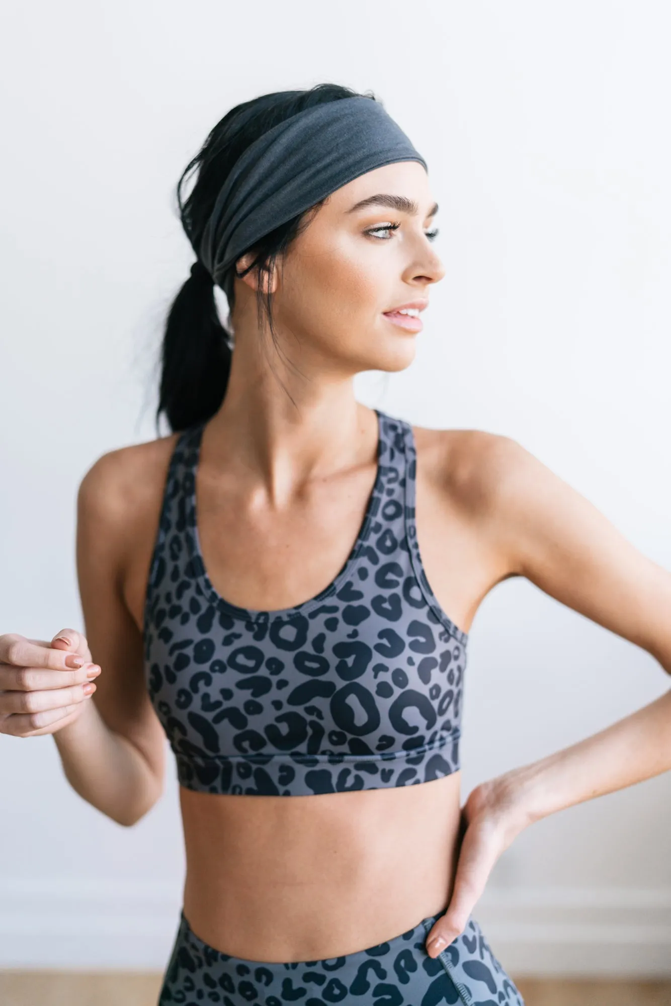 Courage Sports Bra - Gray Leopard | MT SPORT sold by Maven Thread product image thumbnail 4