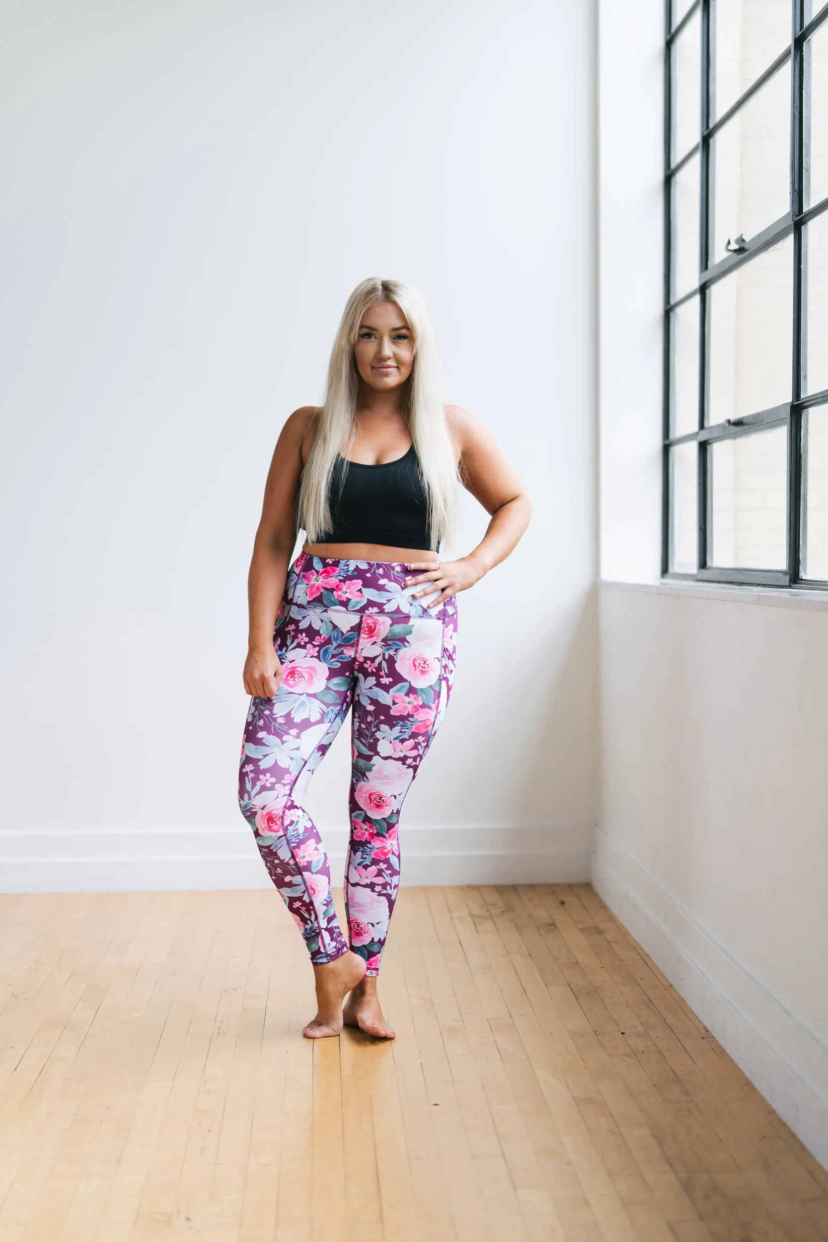 Inspire Leggings - Maroon Floral | MT SPORT sold by Maven Thread product image thumbnail 4