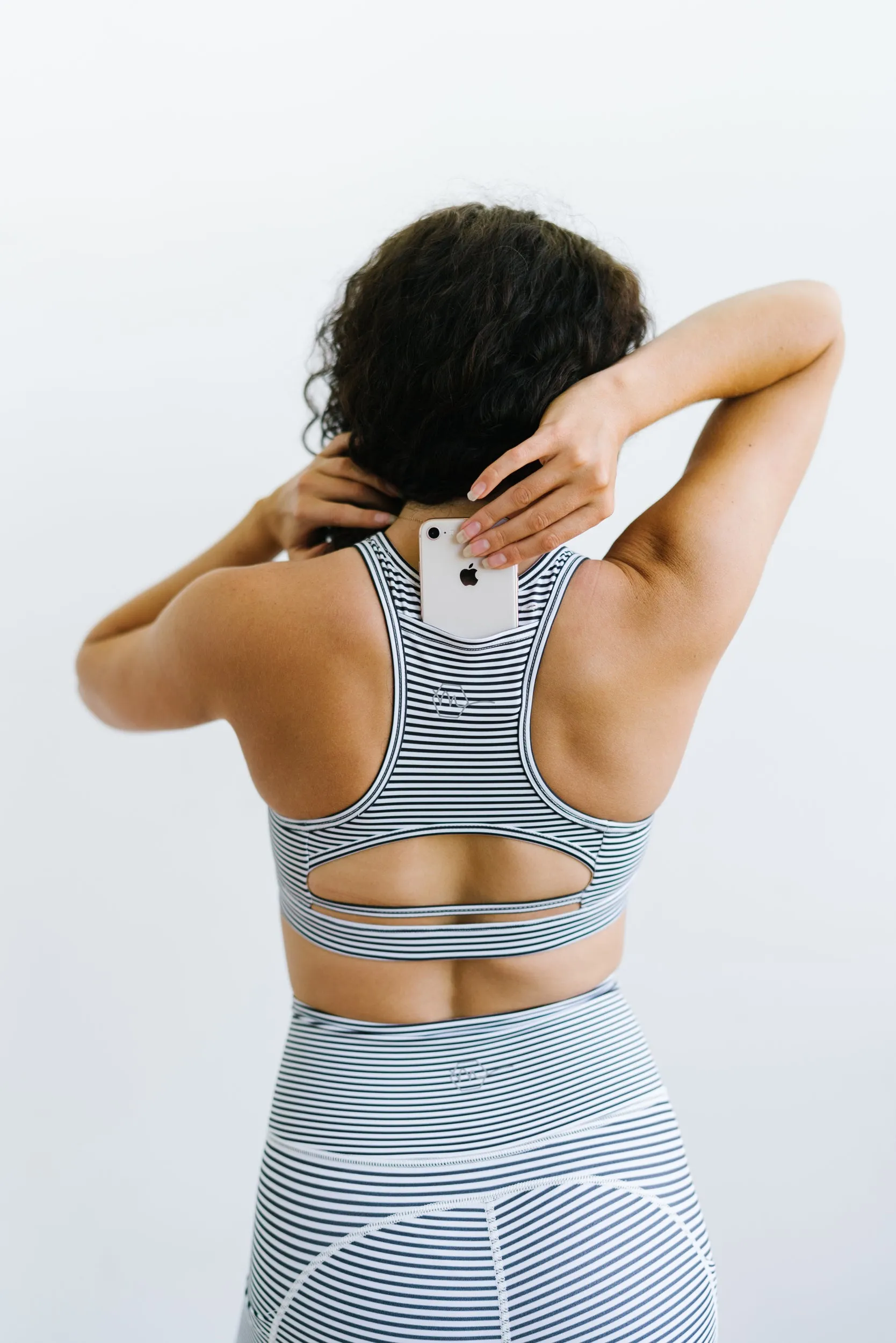 Power Sports Bra - B&W Stripe | MT SPORT sold by Maven Thread product image thumbnail 4