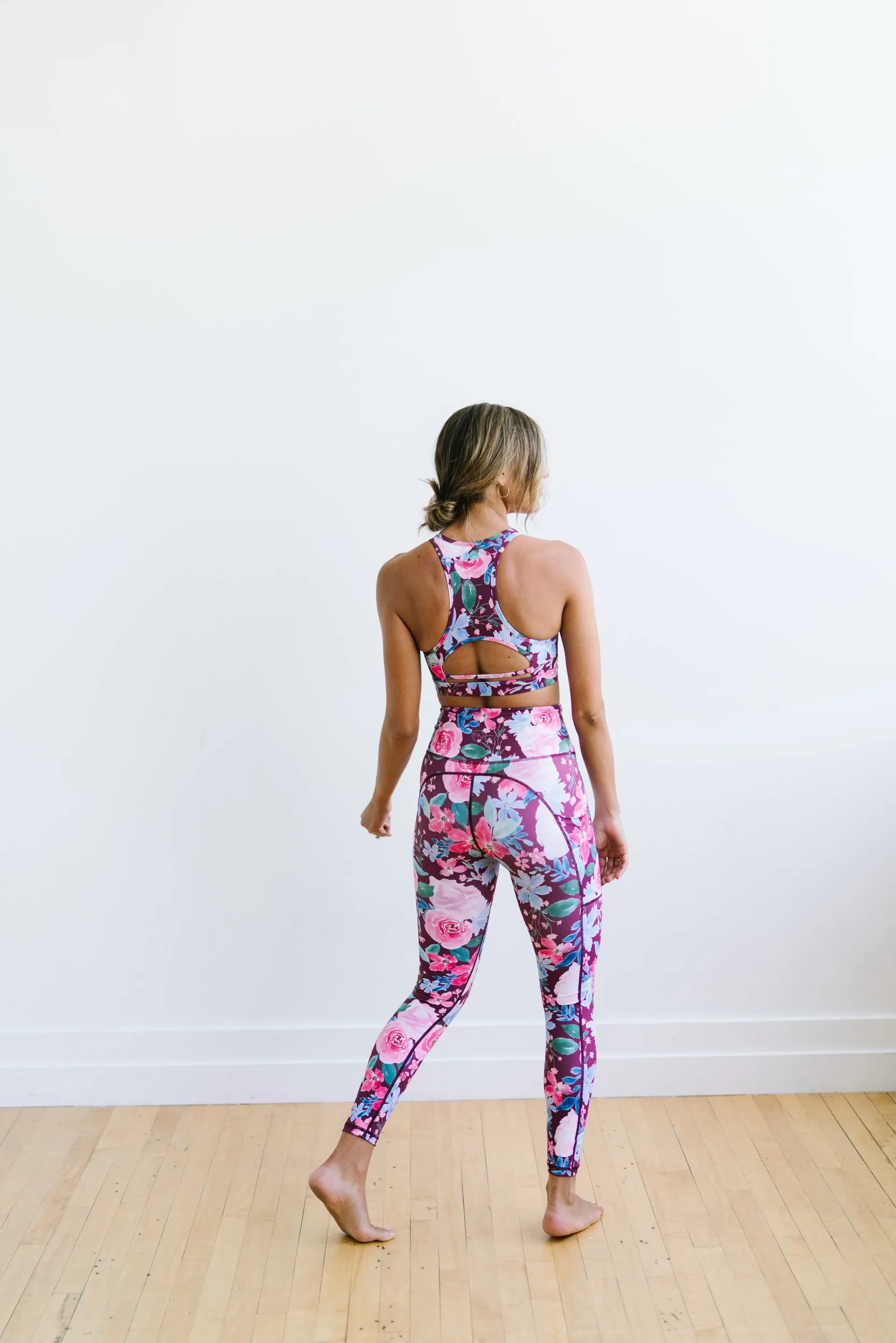 Power Sports Bra - Maroon Floral | MT SPORT sold by Maven Thread product image thumbnail 5