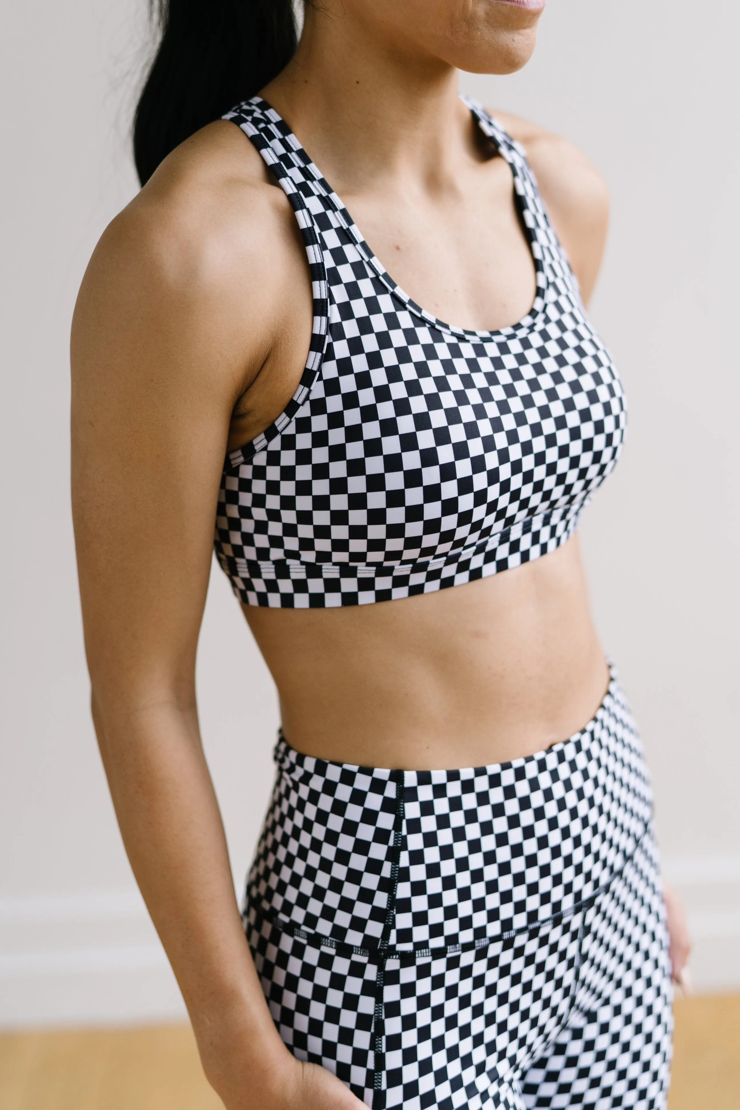Power Sports Bra - B&W Checkered | MT SPORT sold by Maven Thread product image thumbnail 5