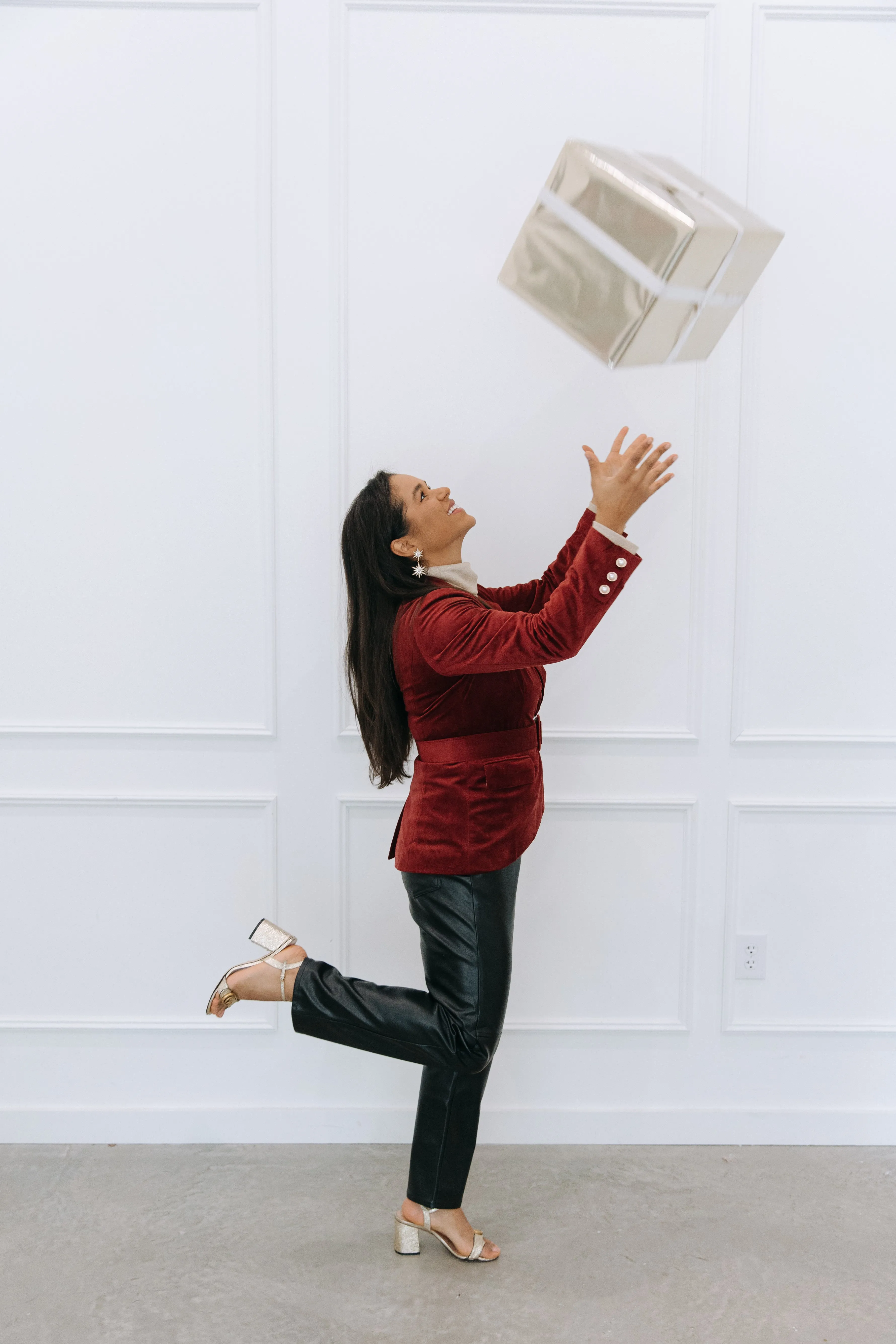 The "So Scarlet it Was Maroon" Burgundy Velvet Women's Blazer sold by PWR MWN product image thumbnail 3