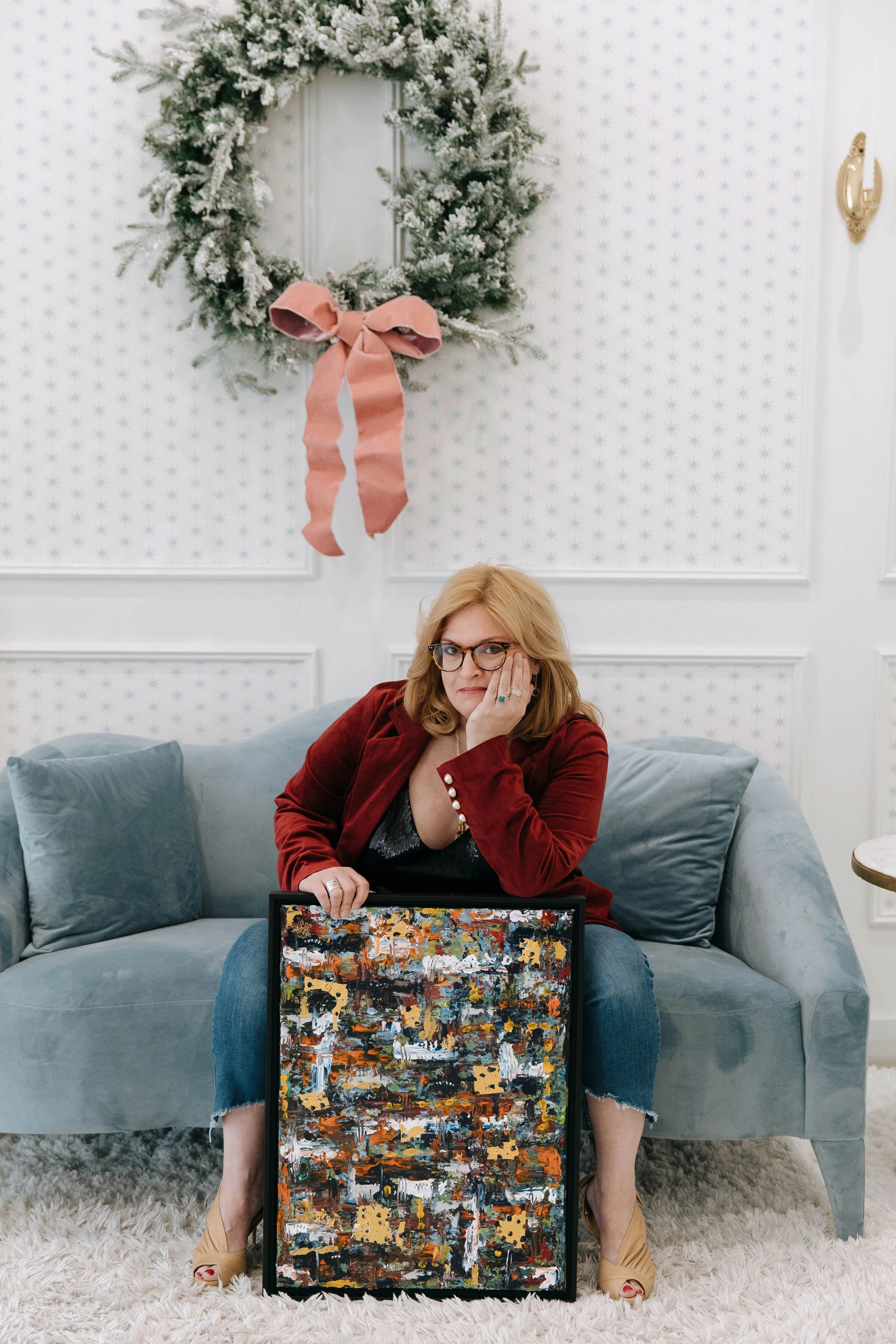 The "So Scarlet it Was Maroon" Burgundy Velvet Women's Blazer sold by PWR MWN product image thumbnail 2