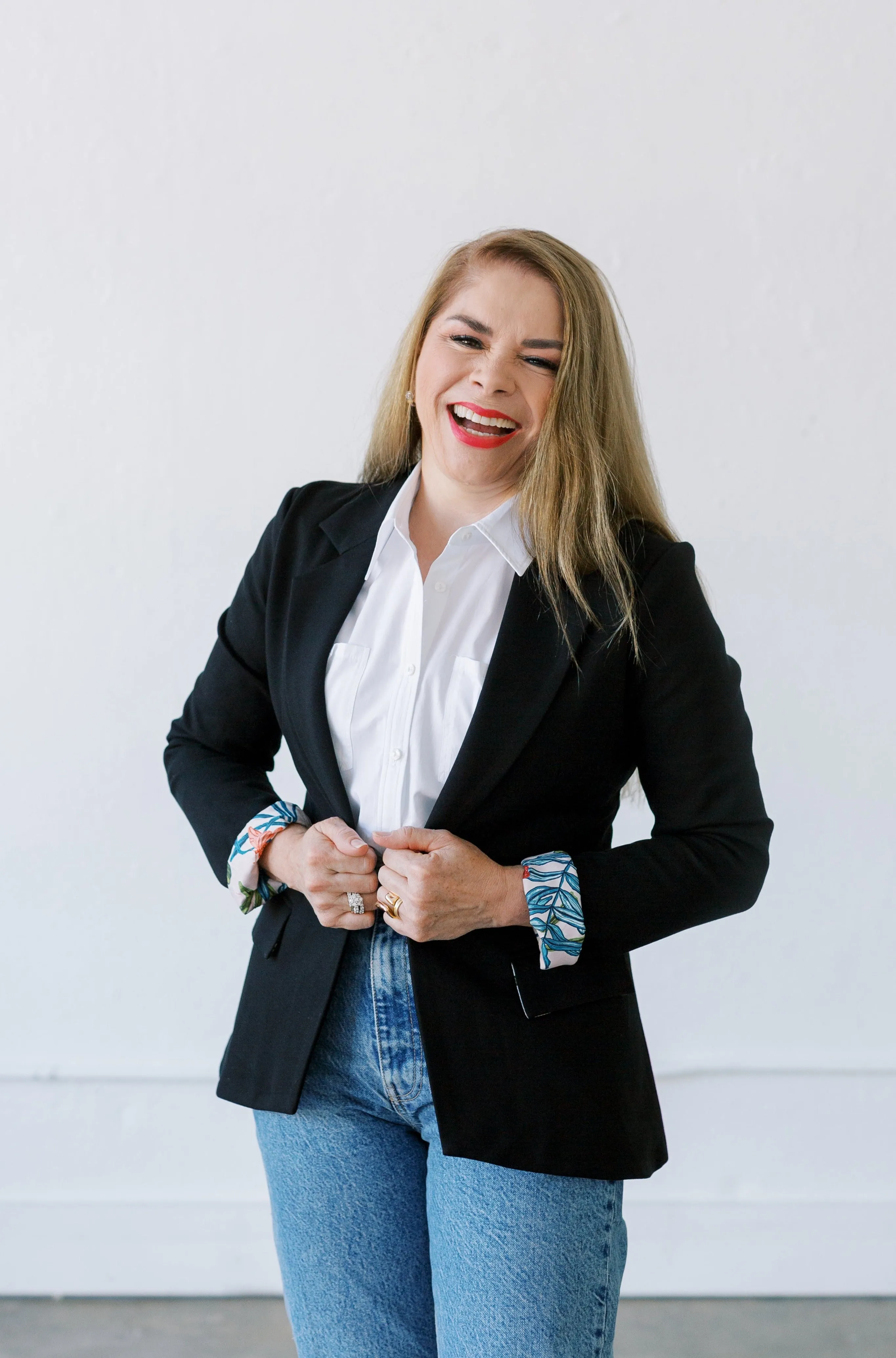 She Means Business | Women's Black Blazer Suit Jacket sold by PWR MWN