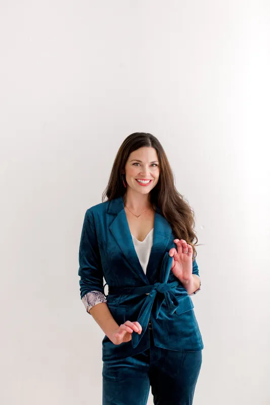 The Blue Velvet Blazer | Women's Blue Velvet Blazer sold by PWR MWN