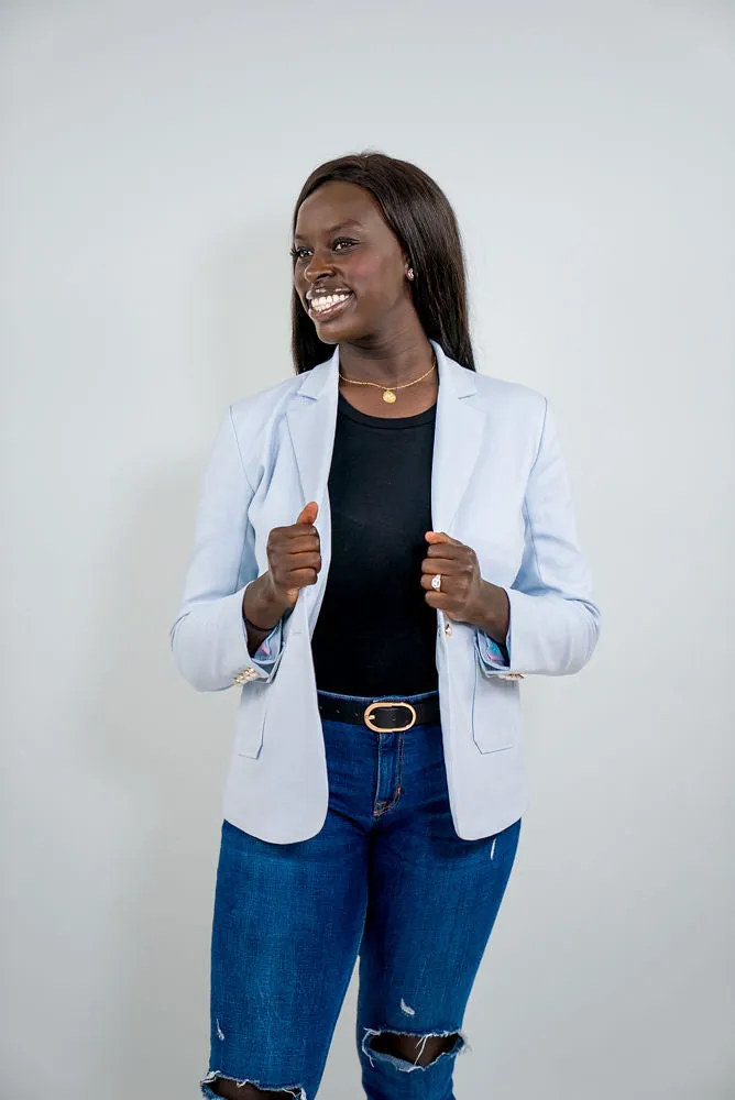 The "Blue Crush" Oversized Women's Blazer Suit Jacket sold by PWR MWN product image thumbnail 4