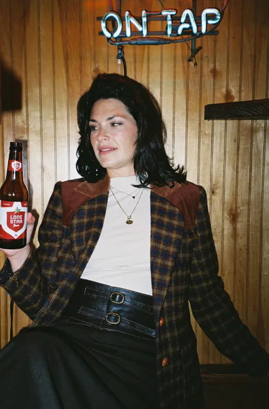 The Moonrise Queendom | Women's Plaid Coat sold by PWR MWN