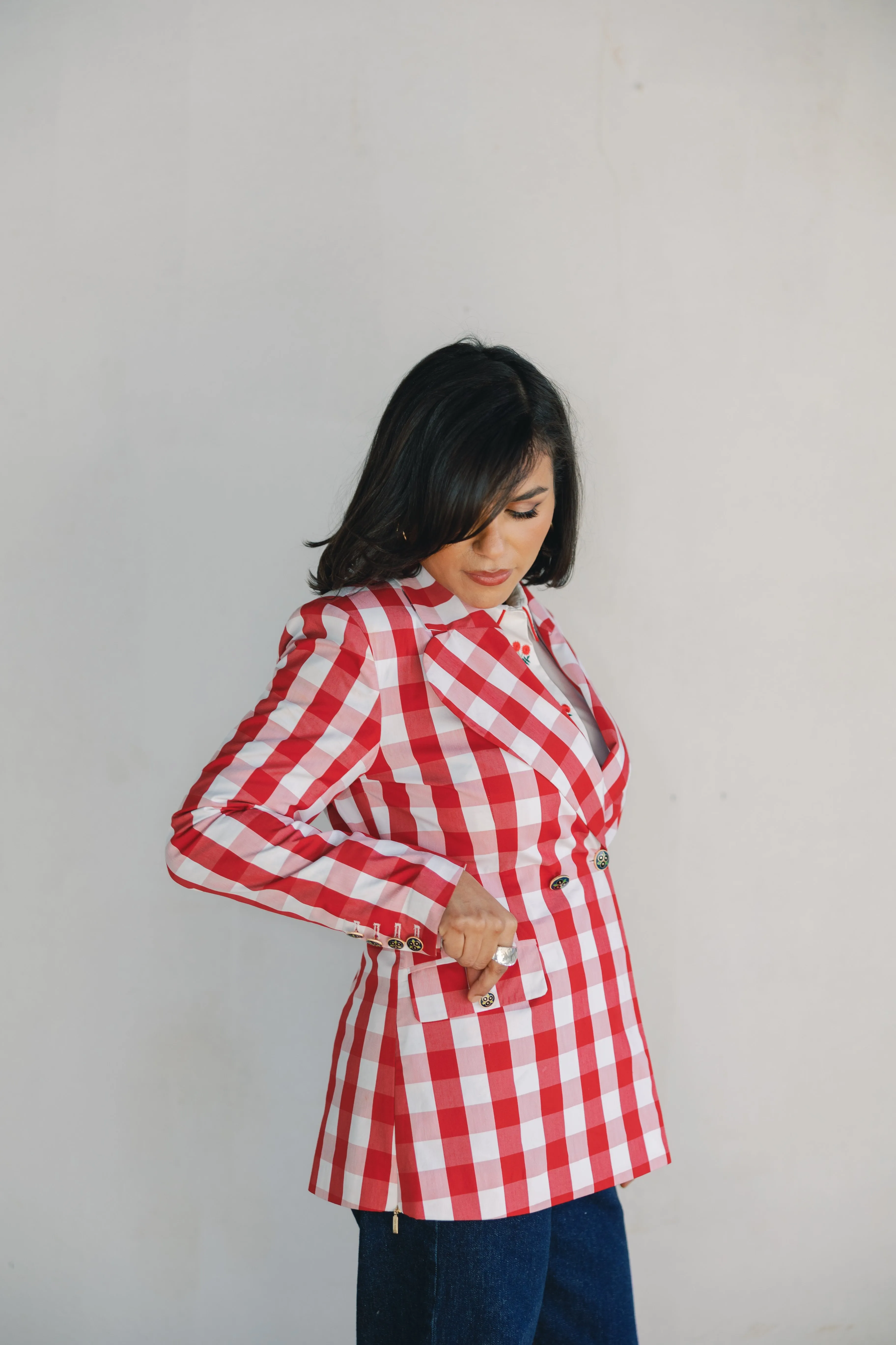 The Queen of Hearts | Red Plaid Blazer sold by PWR MWN product image thumbnail 2