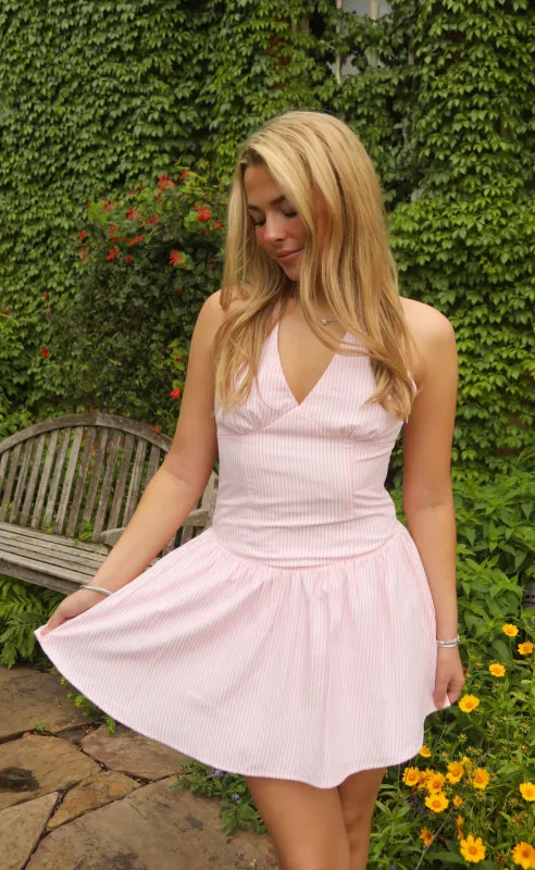 coastal candy halter mini dress - pink sold by RIFFRAFF