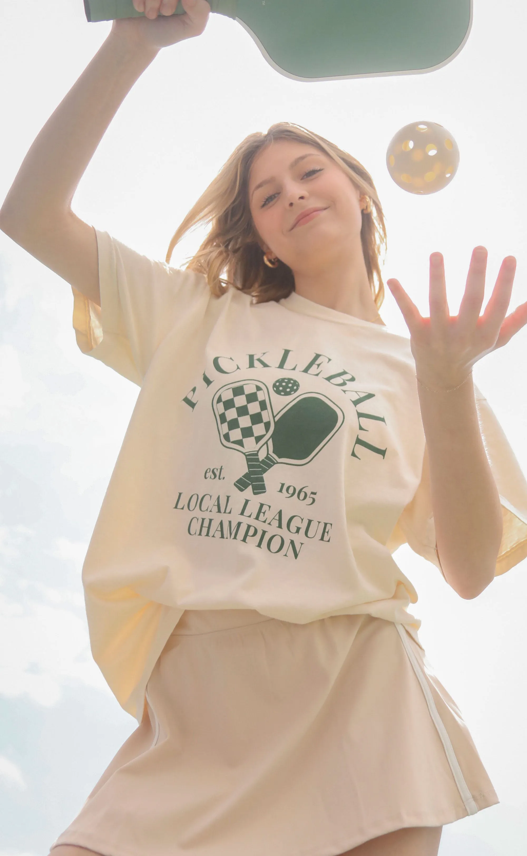 friday + saturday: pickleball champ t shirt sold by RIFFRAFF product image thumbnail 2