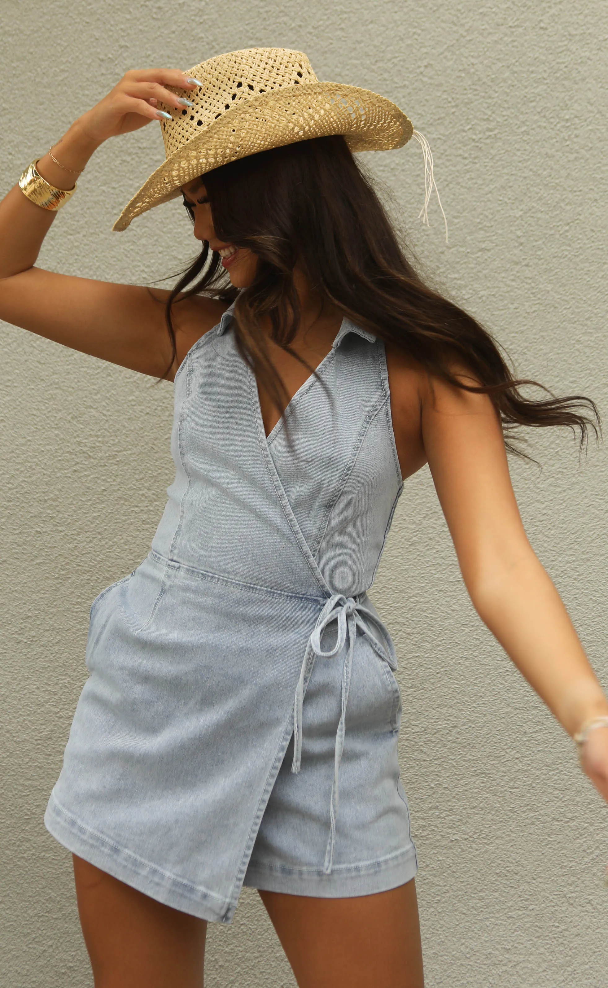 minkpink: oliver denim playsuit sold by RIFFRAFF product image thumbnail 3