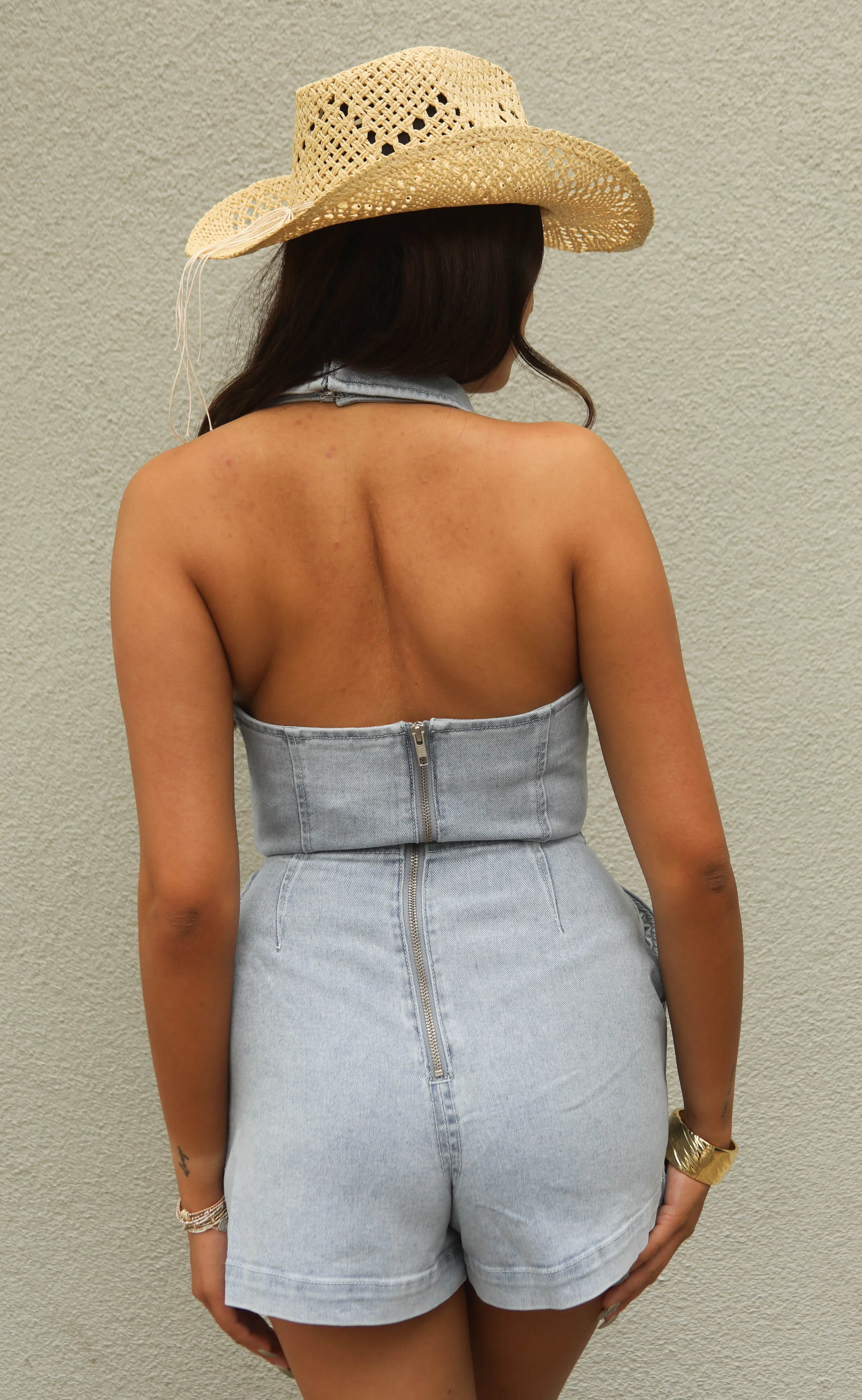 minkpink: oliver denim playsuit sold by RIFFRAFF product image thumbnail 4
