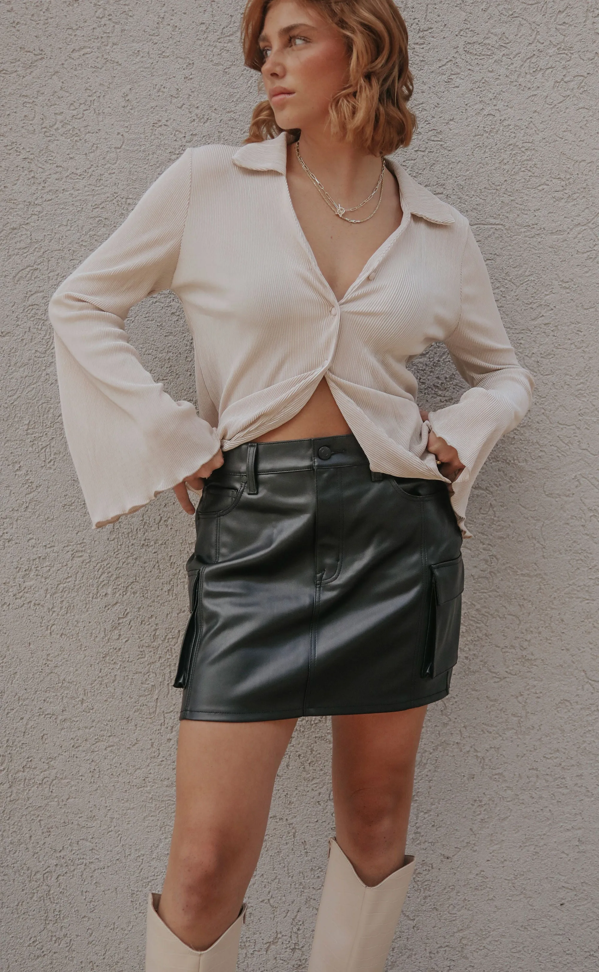 pistola: rhea cargo mid rise mini skirt sold by RIFFRAFF