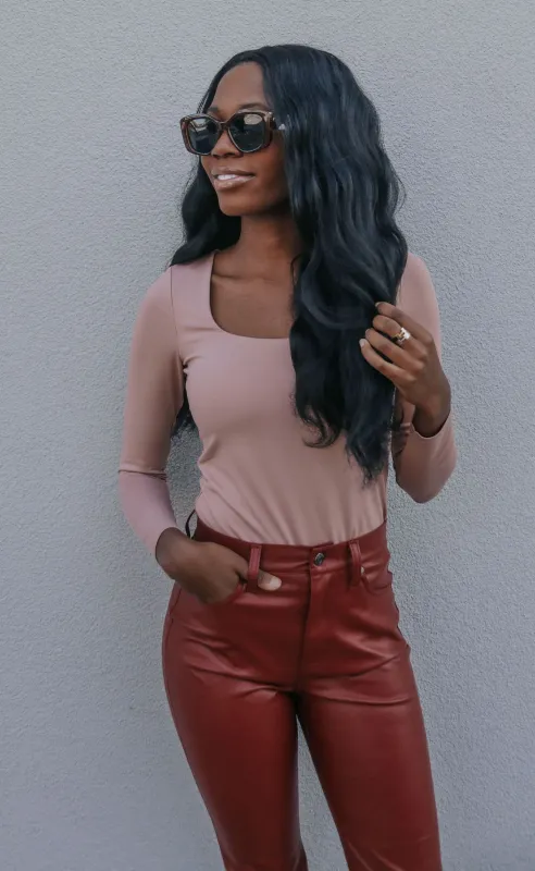 you first bodysuit - mauve sold by RIFFRAFF