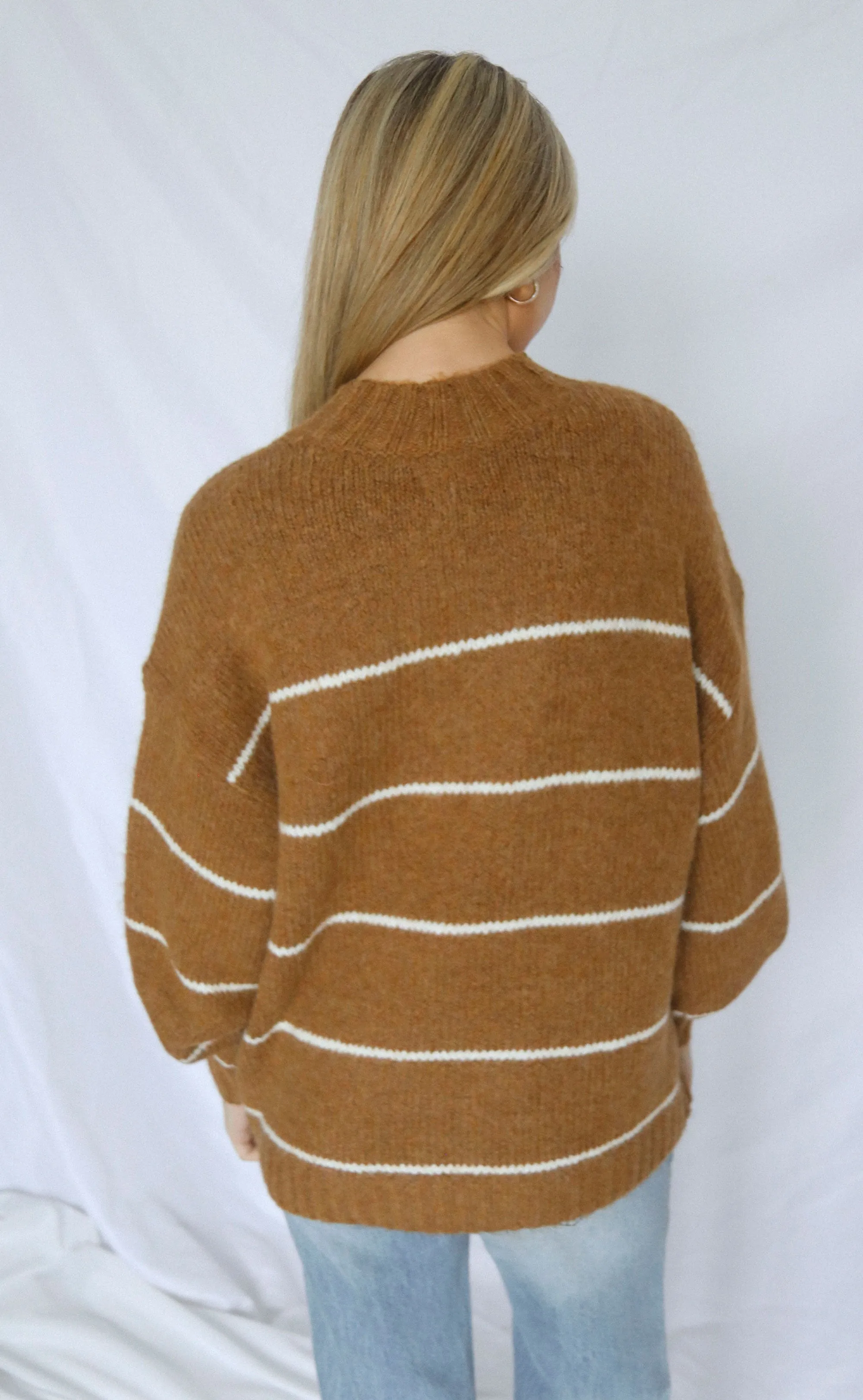 pistola: carlen mock neck sweater - caramel stripe sold by RIFFRAFF product image thumbnail 4
