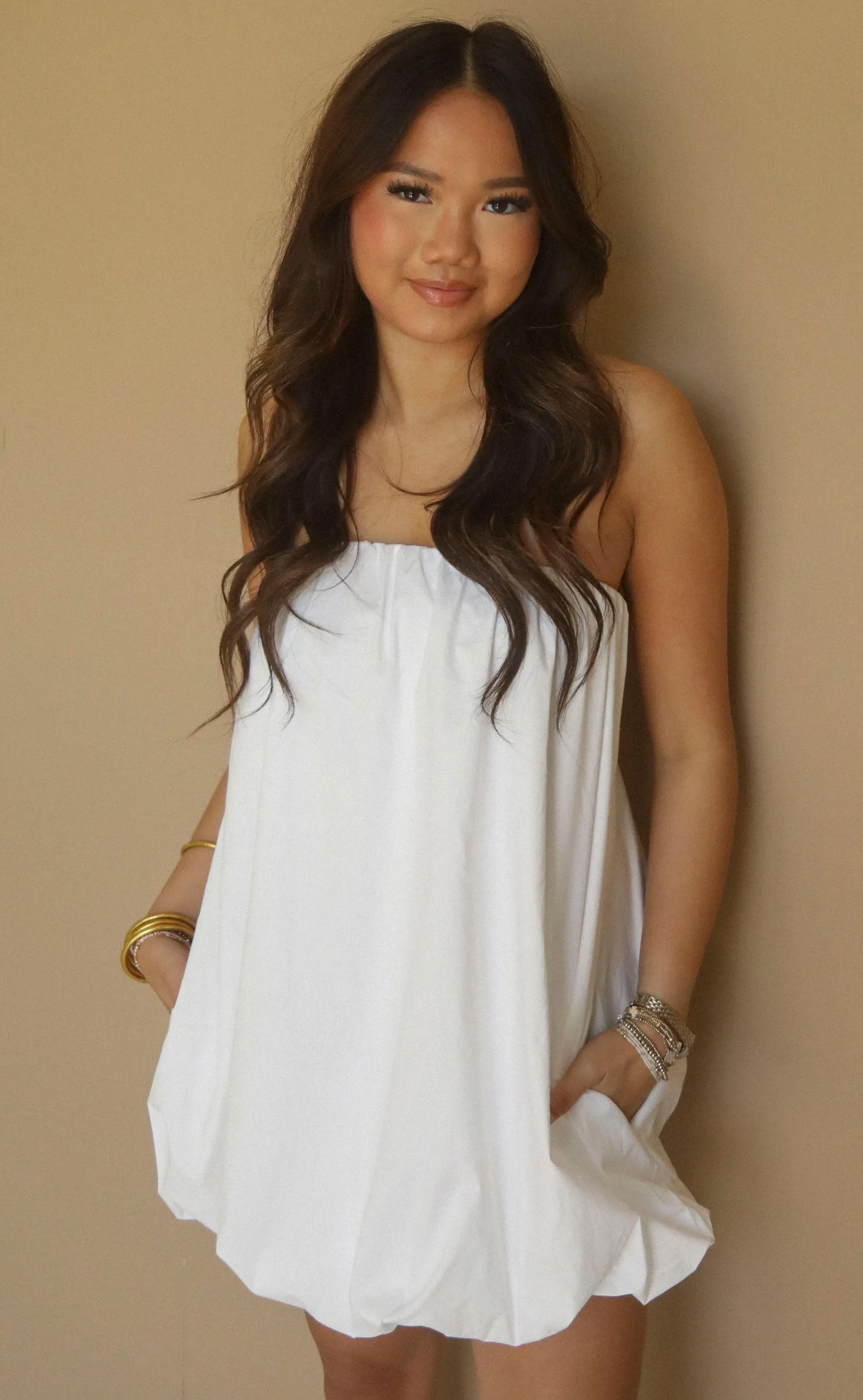 show me your mumu: beverly bubble dress - white poplin sold by RIFFRAFF product image thumbnail 2