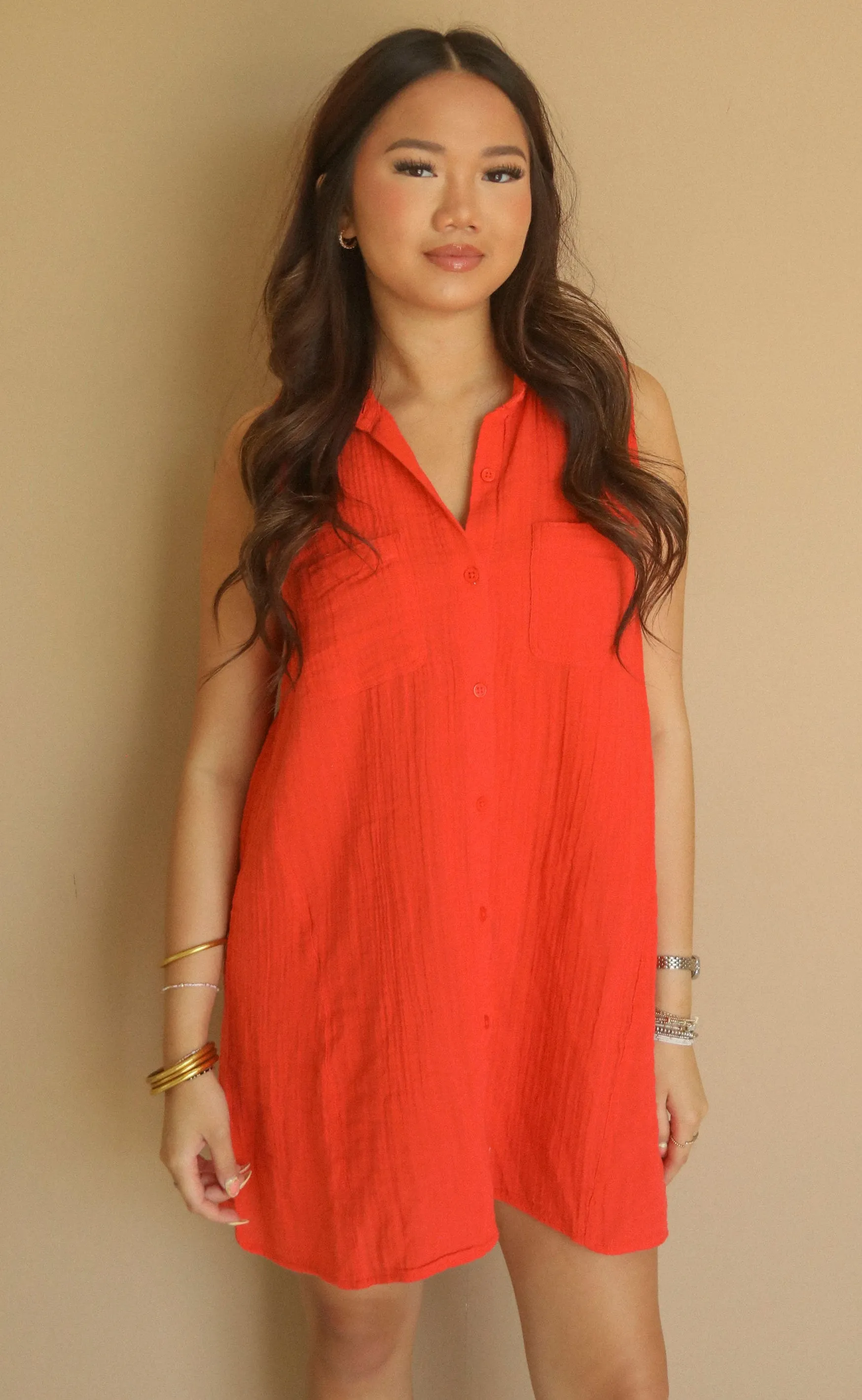 z supply: new light mini dress - cabana red sold by RIFFRAFF