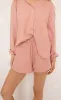 z supply: the perfect linen short - pink smoke sold by RIFFRAFF