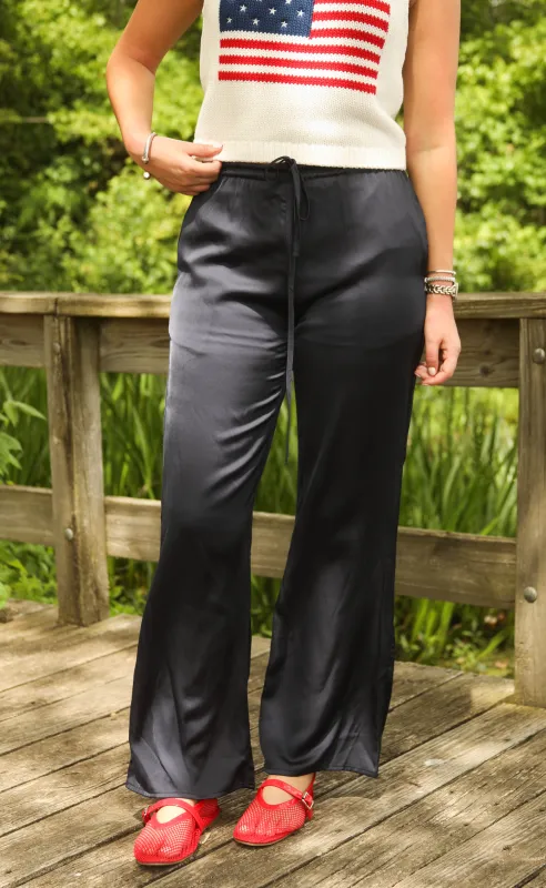 woven wonder pants - navy sold by RIFFRAFF