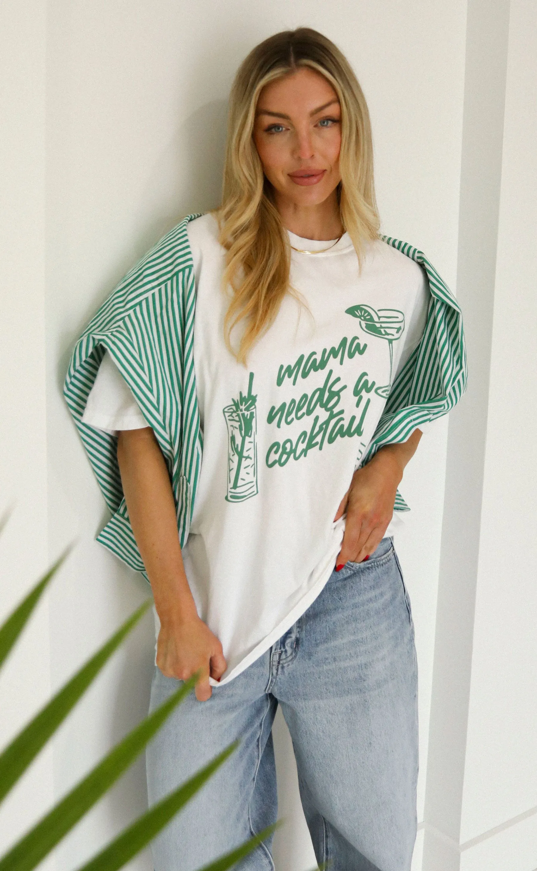 friday + saturday: mama needs a cocktail tee sold by RIFFRAFF