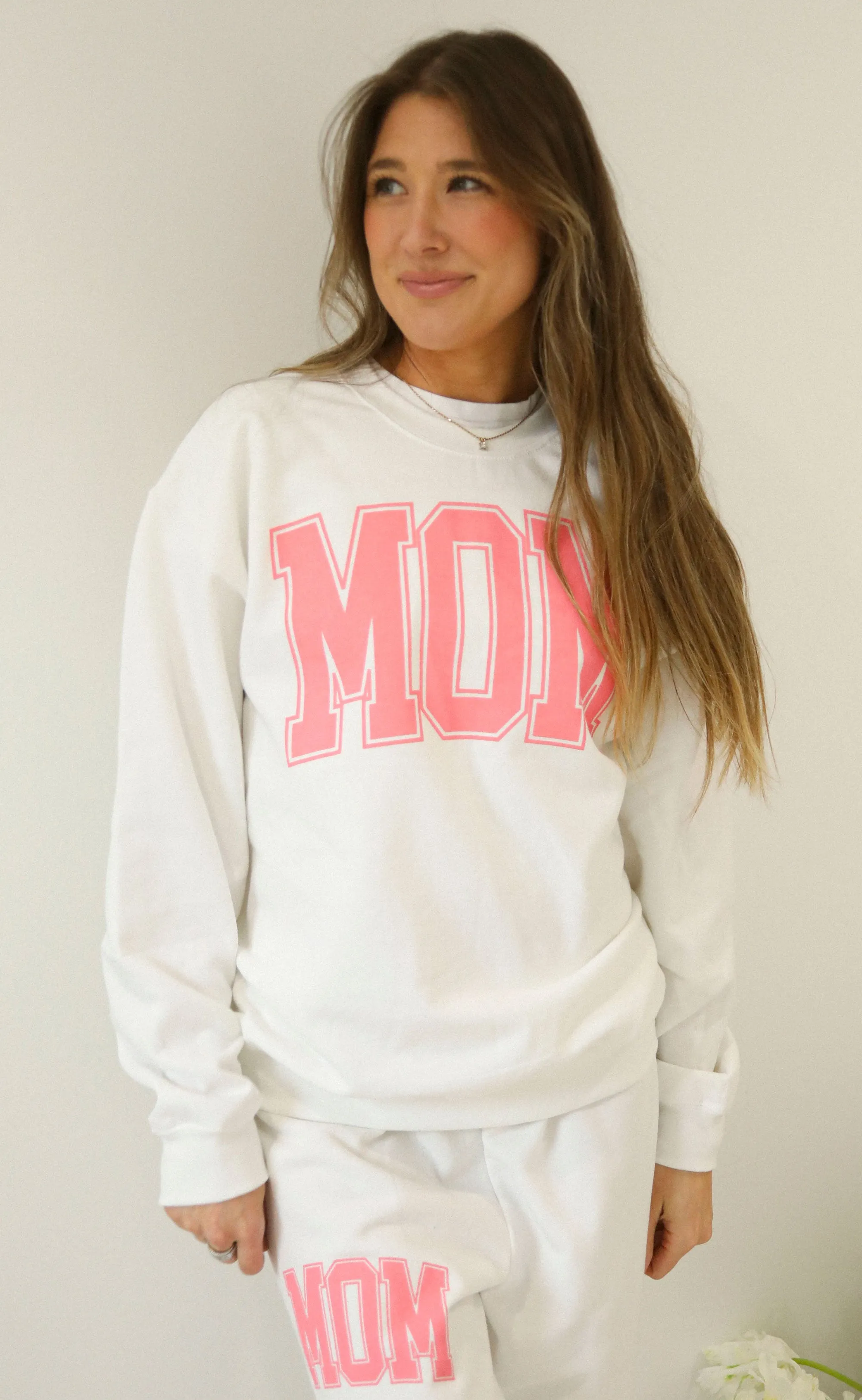 friday + saturday: classic mom sweatshirt -  pink sold by RIFFRAFF
